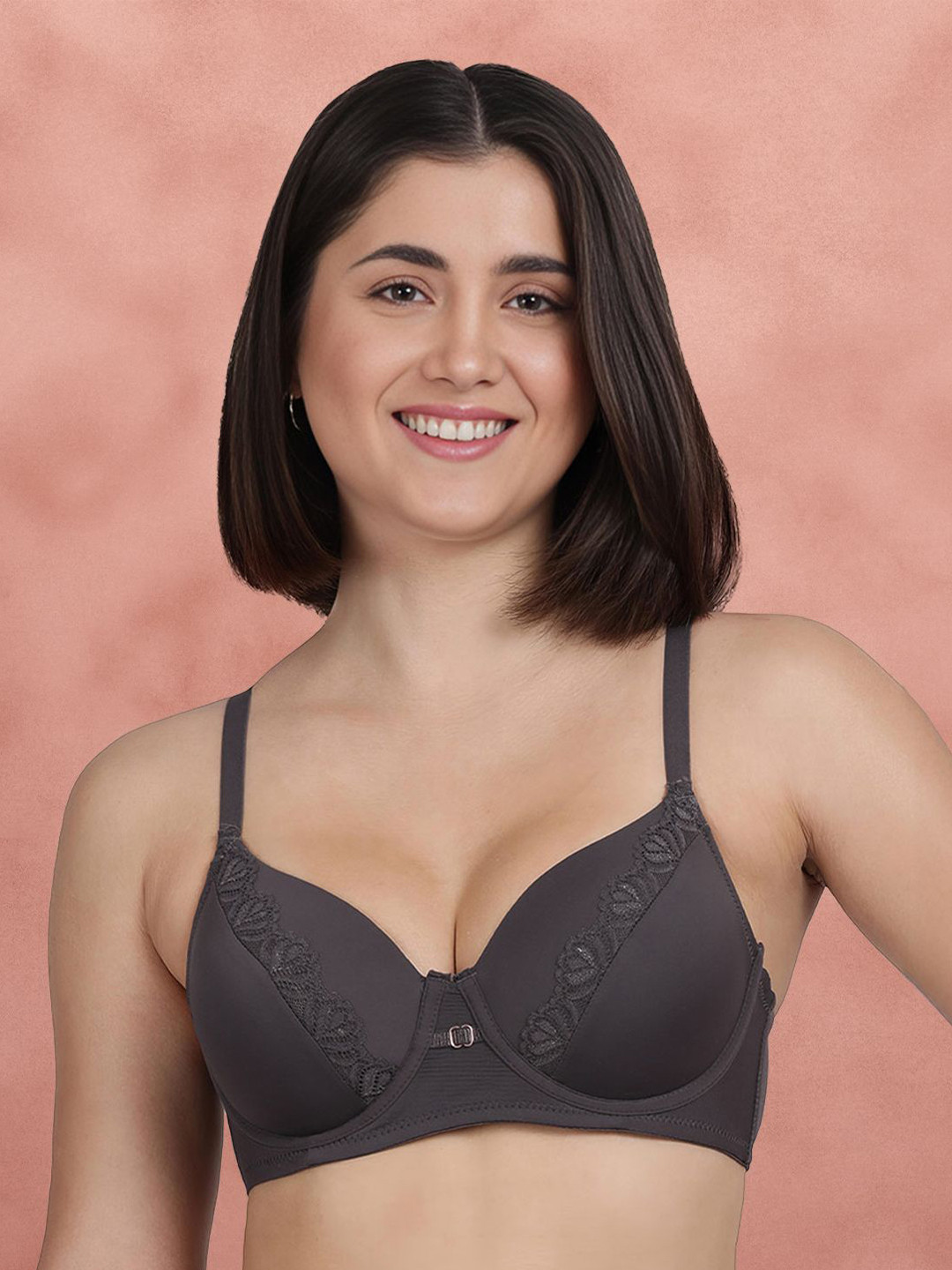 Susie Core Women Lace Inserts Underwired Lightly Padded All Day Comfort Bra