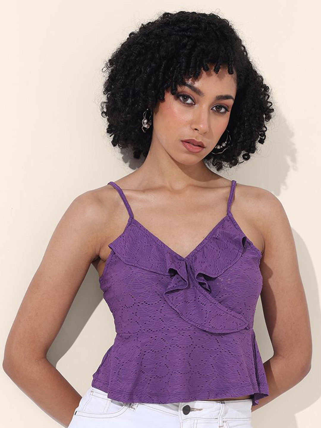 Freehand by The Indian Garage Co Acai Women Ruffles Peplum Top