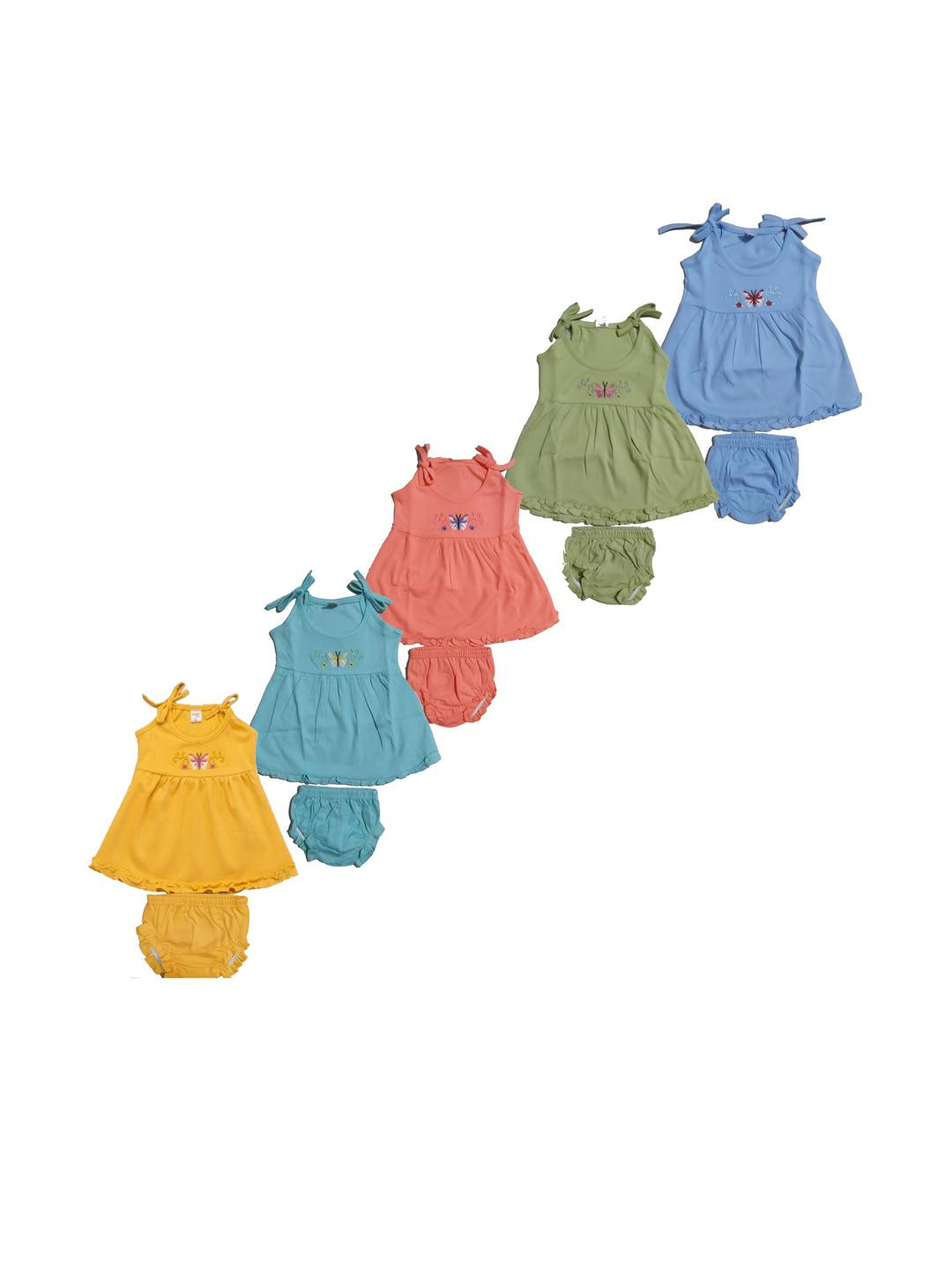 SK NAREN Girls Multi Pure Cotton  Clothing Set