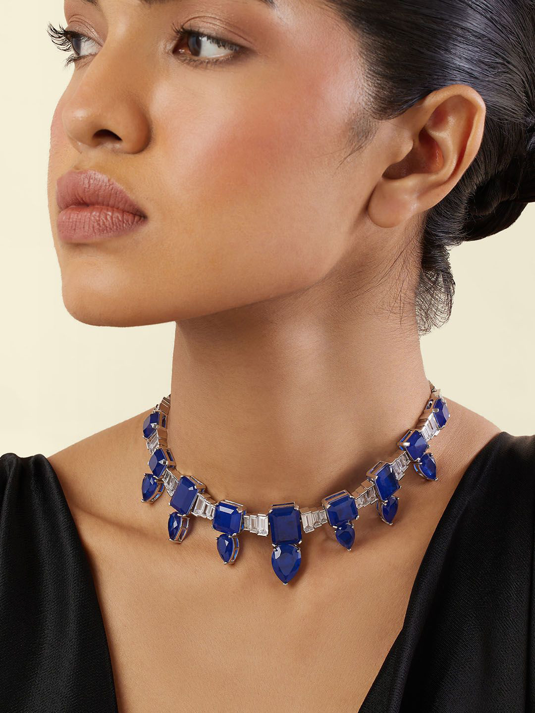 Isharya Rhodium-Plated CZ Choker Necklace