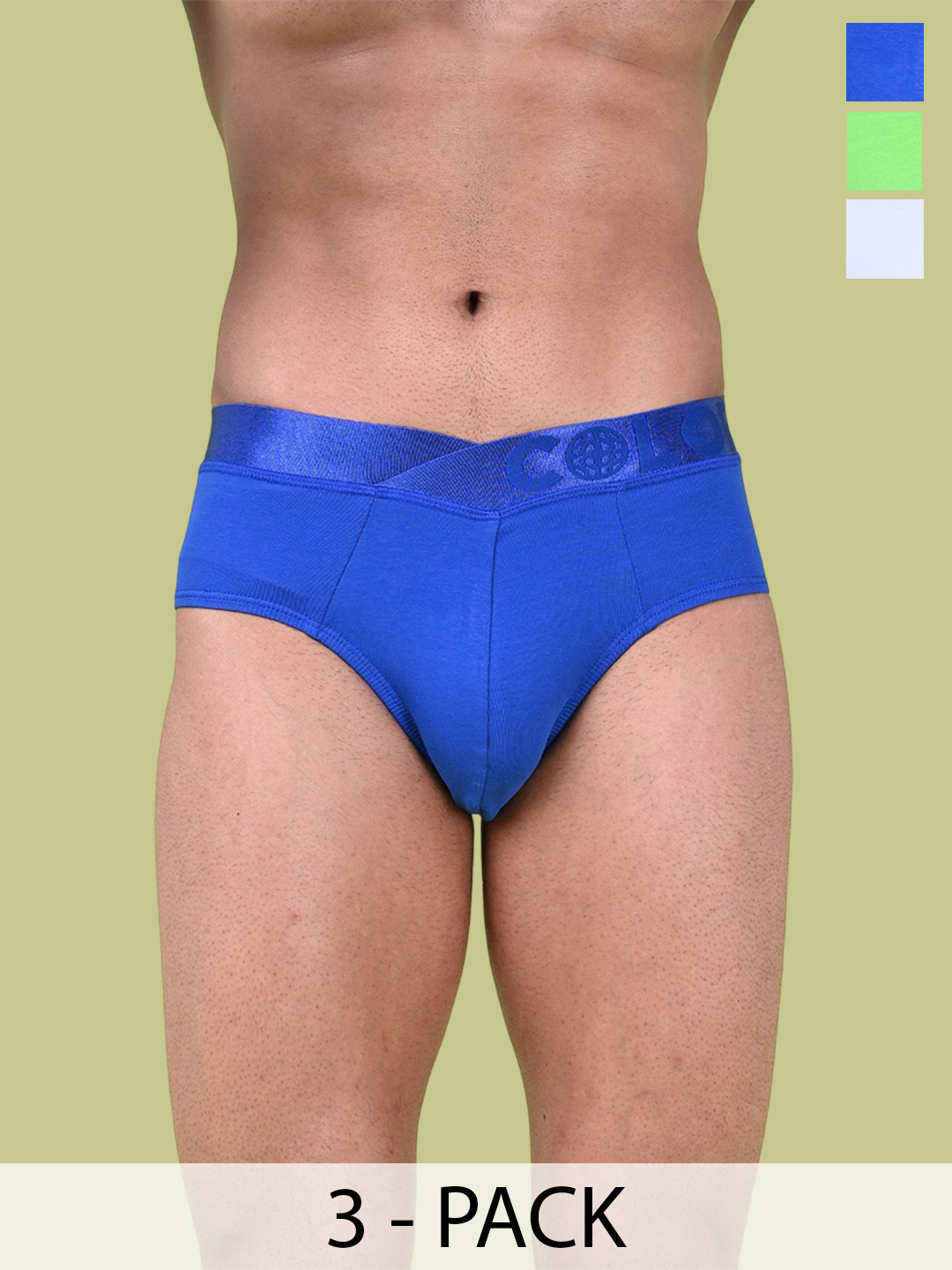COLORS by Rupa Frontline Pack Of 3 Low-Rise Basic Briefs
