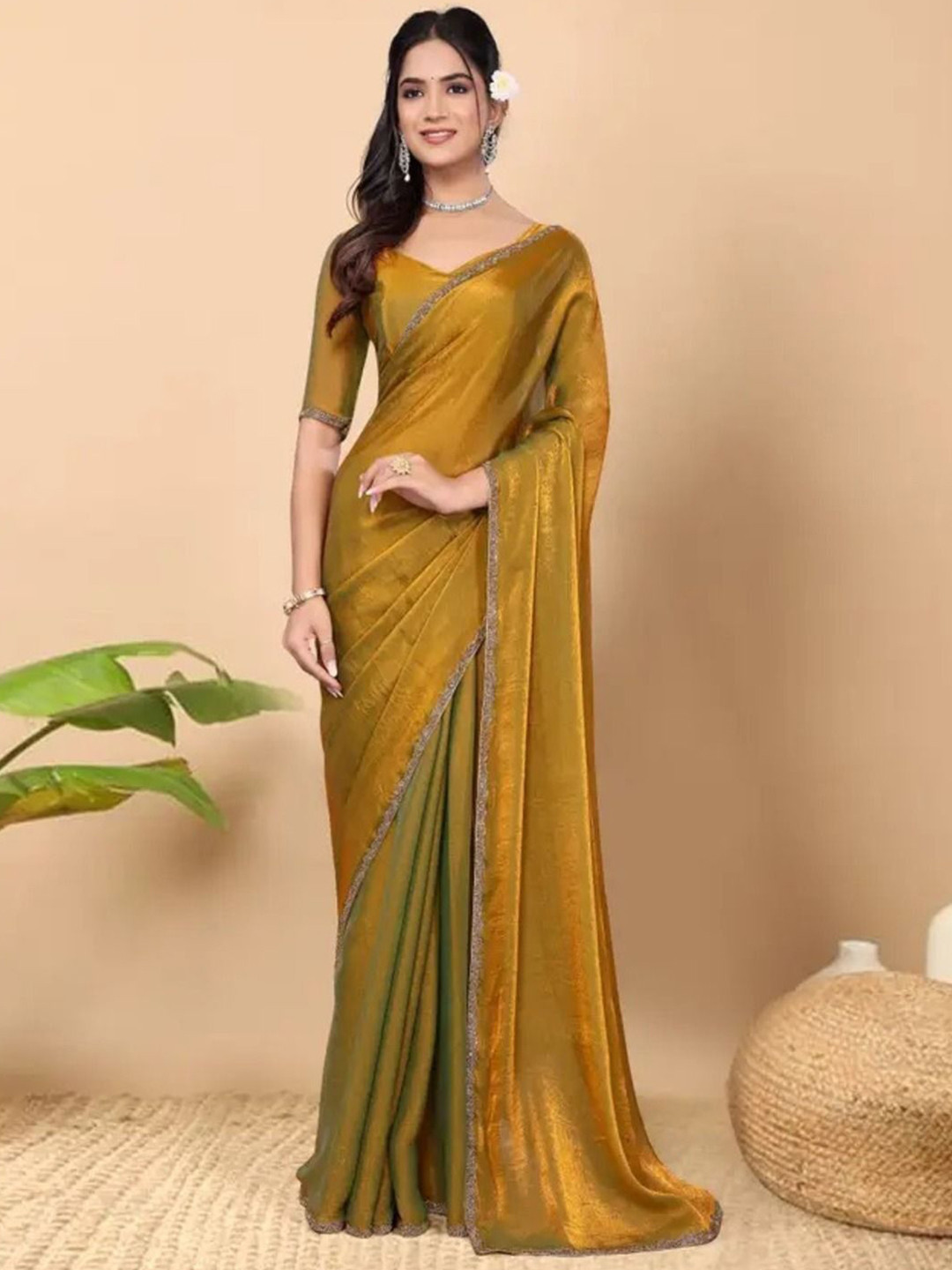Parampara Ethnic Beads and Stones Detail  Saree