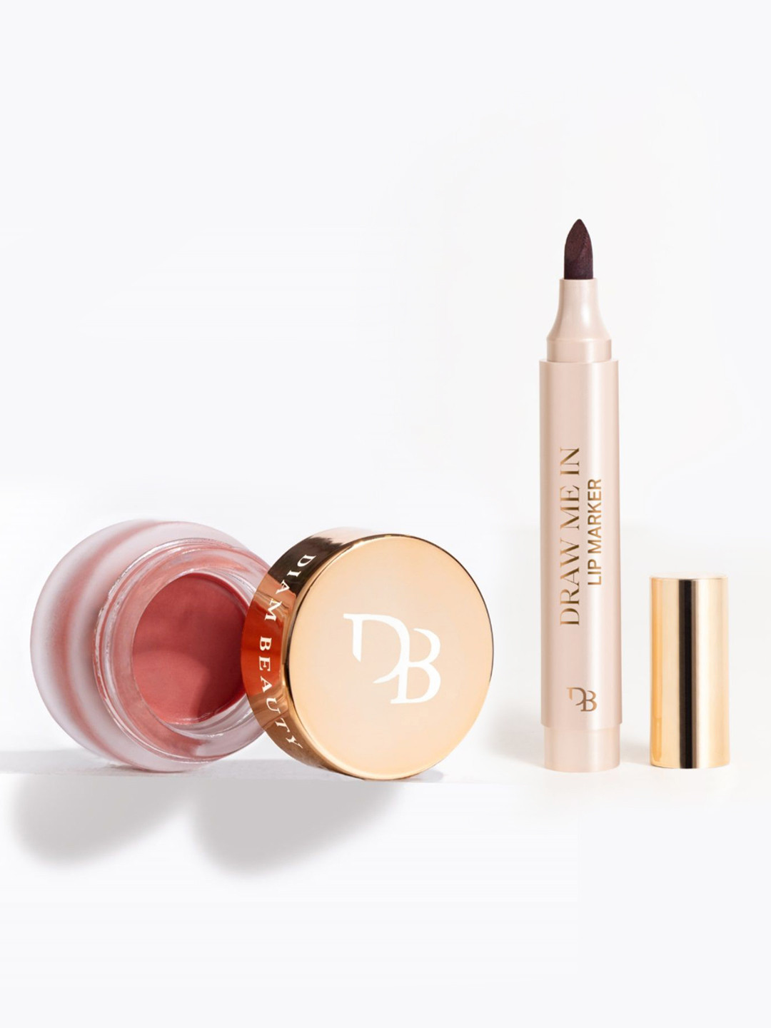 Diam Beauty Set of Soft Filter Blurring Pot Lipstick 7ml & Draw Me In Lip Marker 2.5ml
