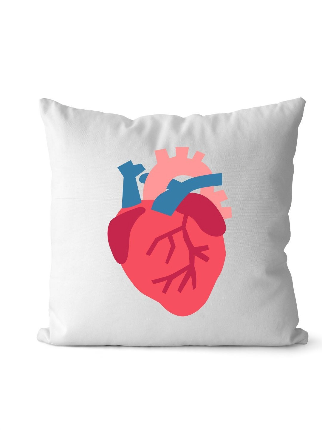 Loops n knots White & Red Heart Printed Pre-Filled Cushion