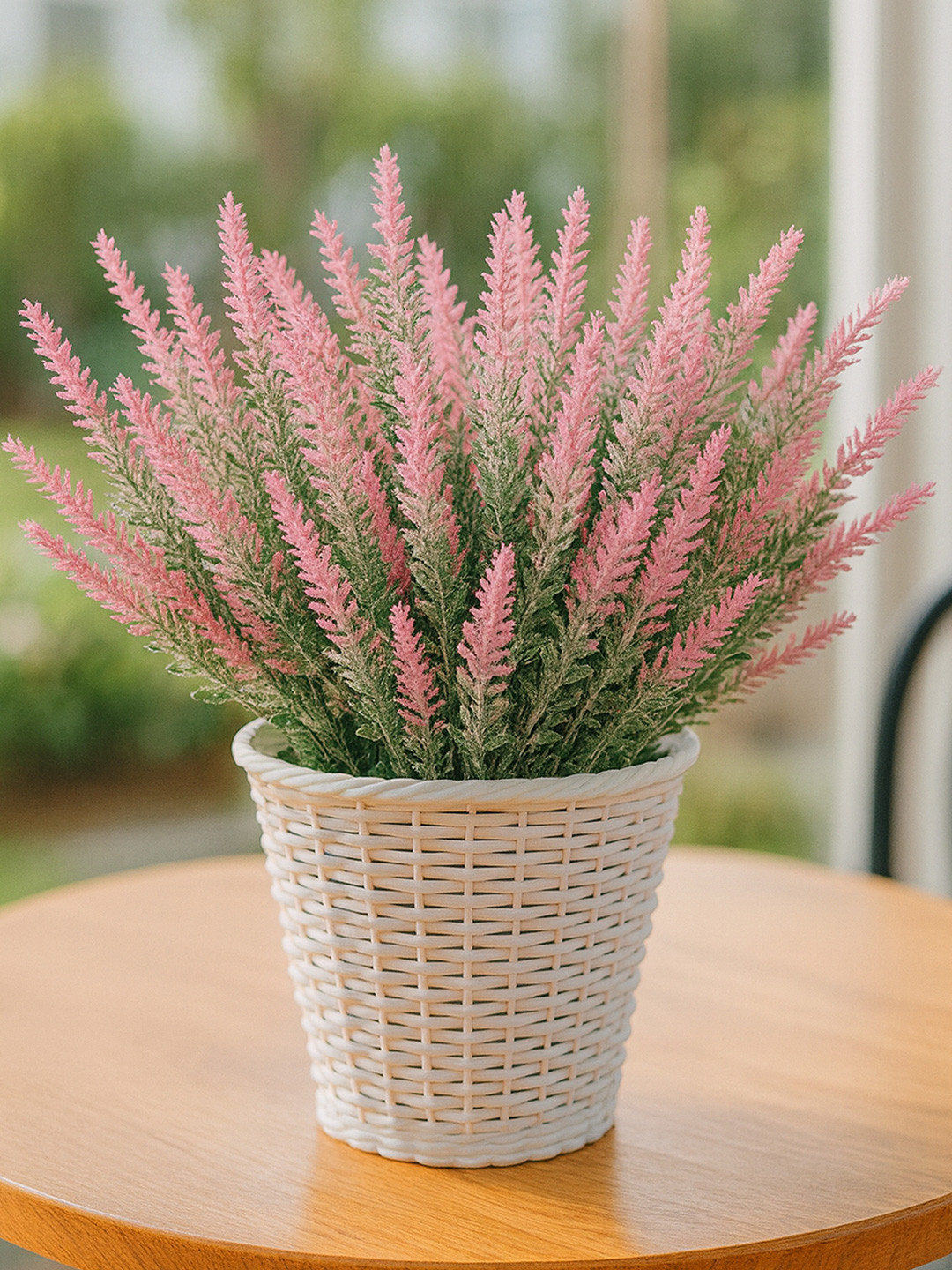 Homesake Pink & Green 4 Pieces UV-Resistant Faux Lavender Flower