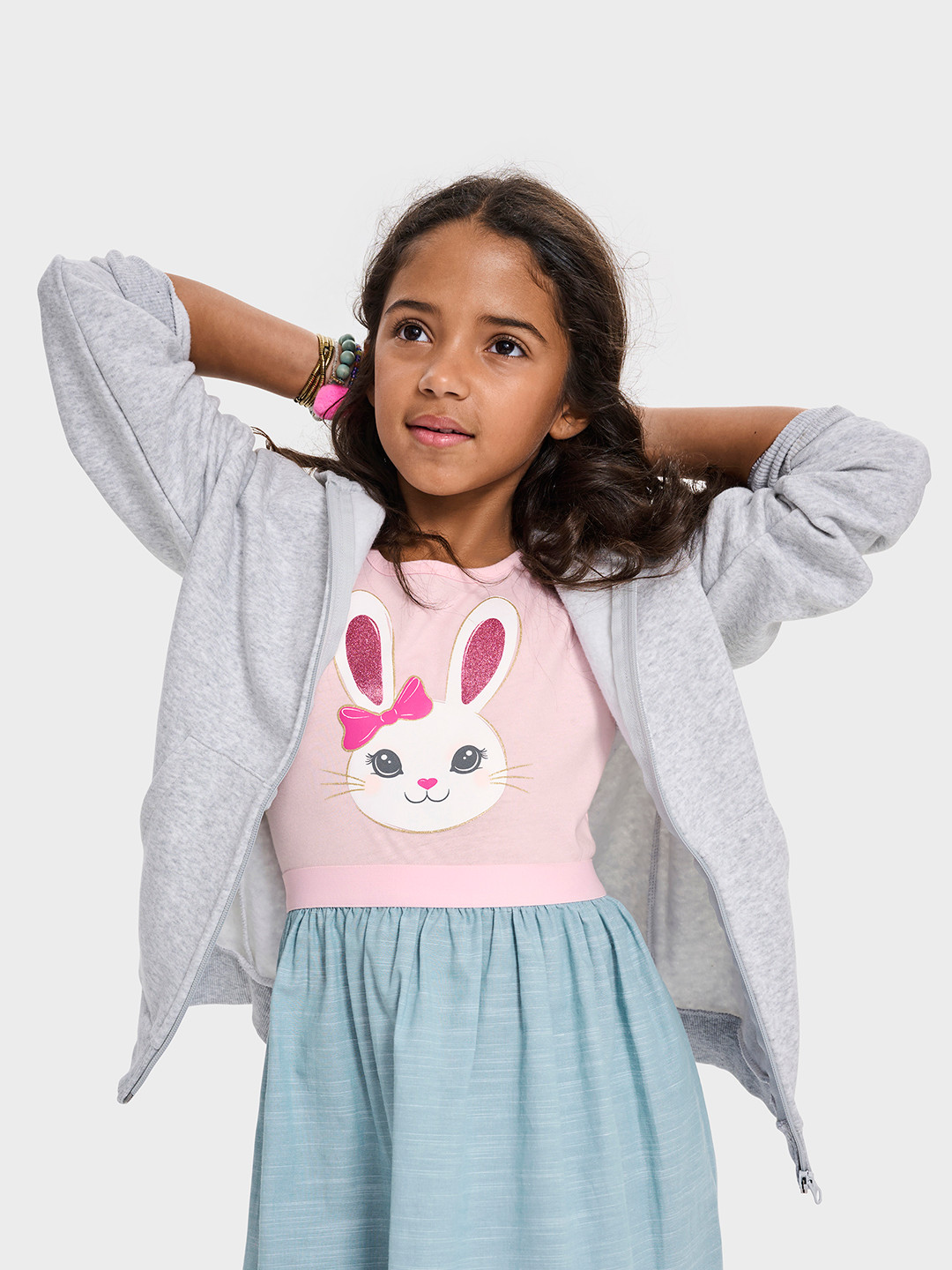 THE CHILDREN'S PLACE Printed Flutter Sleeves Fit & Flare Dress