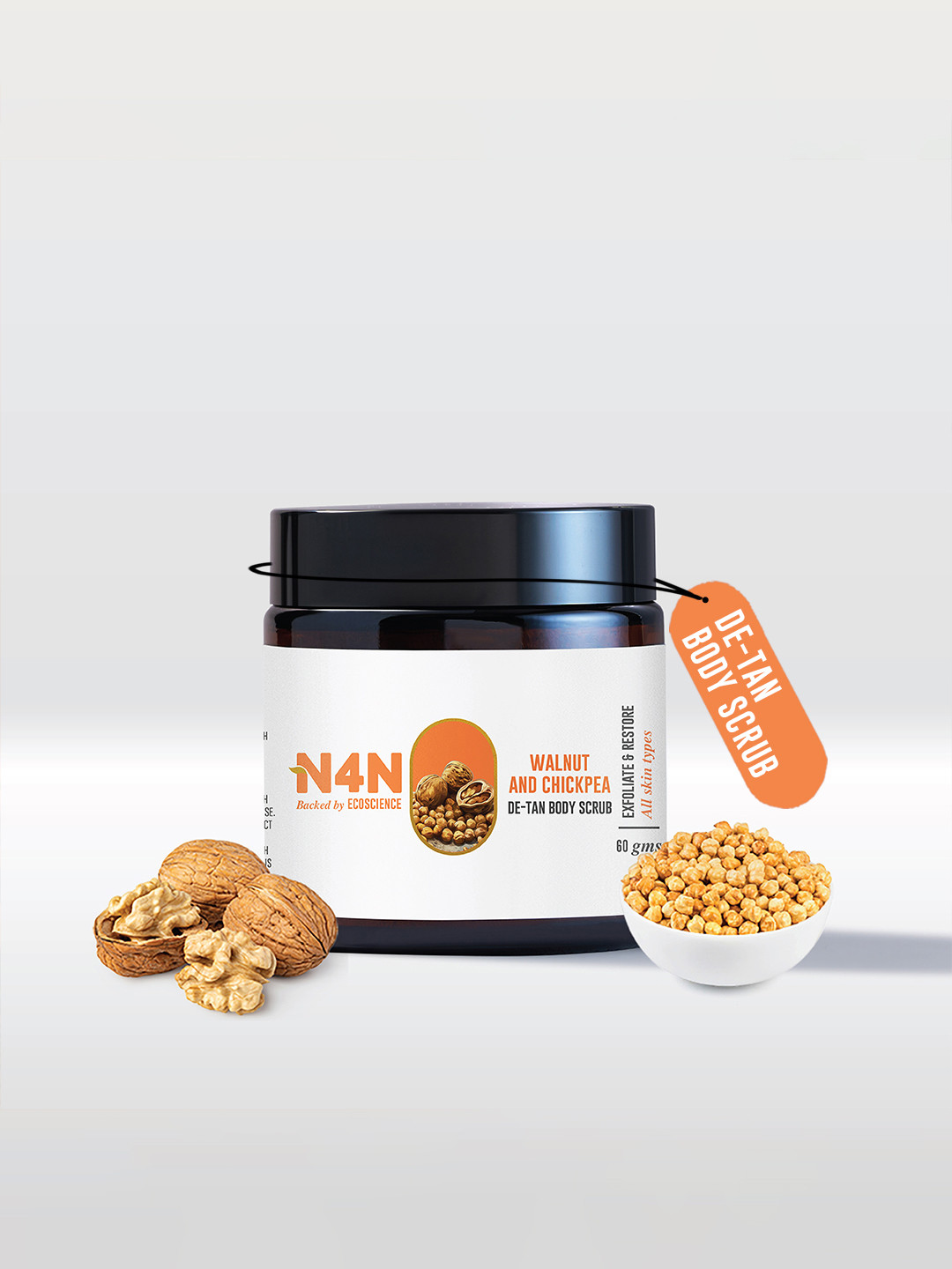 N4N  Regenerator De Tan Body Scrub With Walnut & Chickpea - 60g