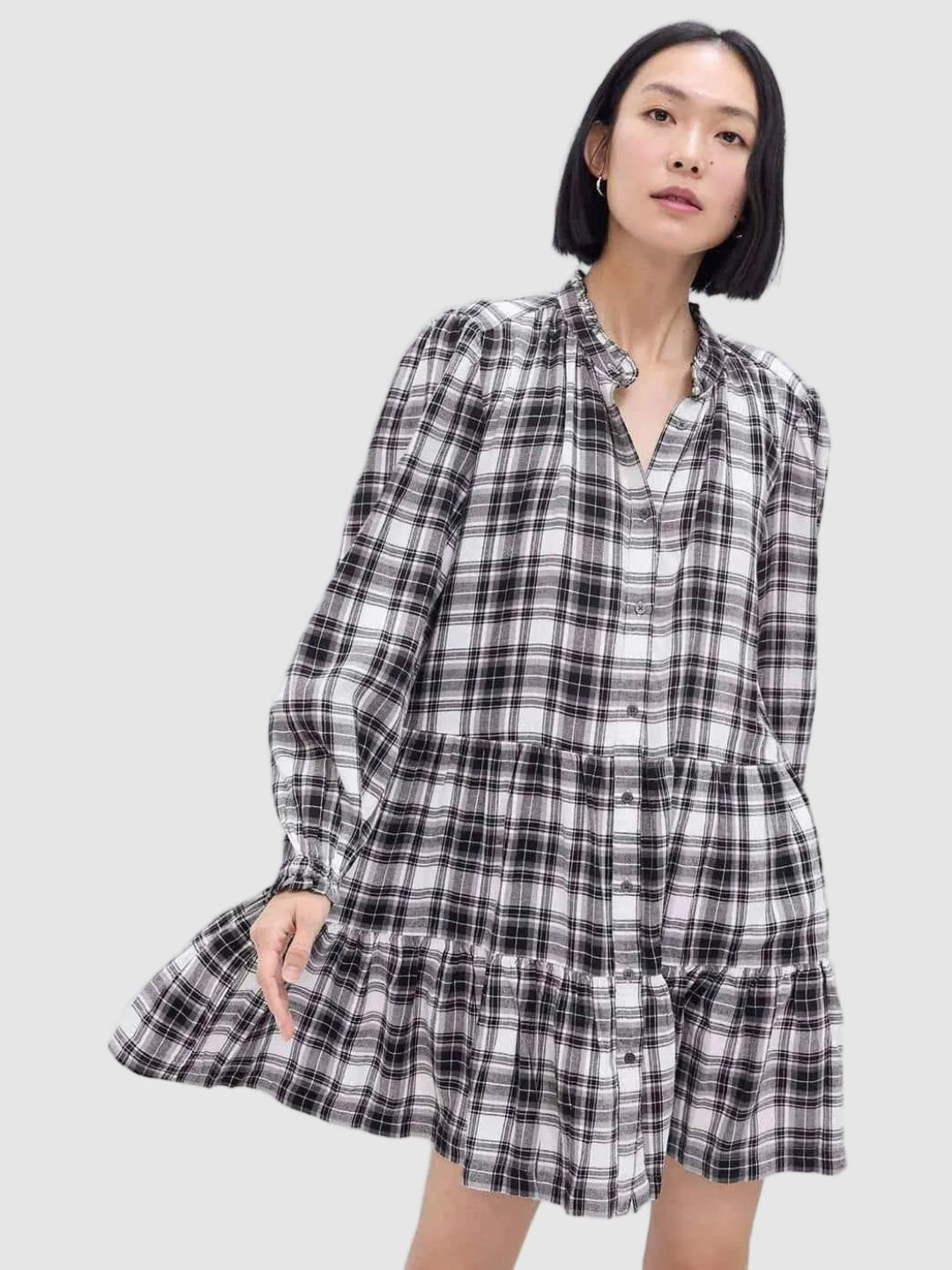 GAP Women Checked Shirt Above Knee Dress