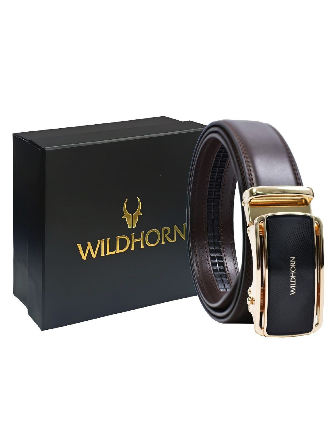 WildHorn Men Autolock Leather Adjustable Formal Belt