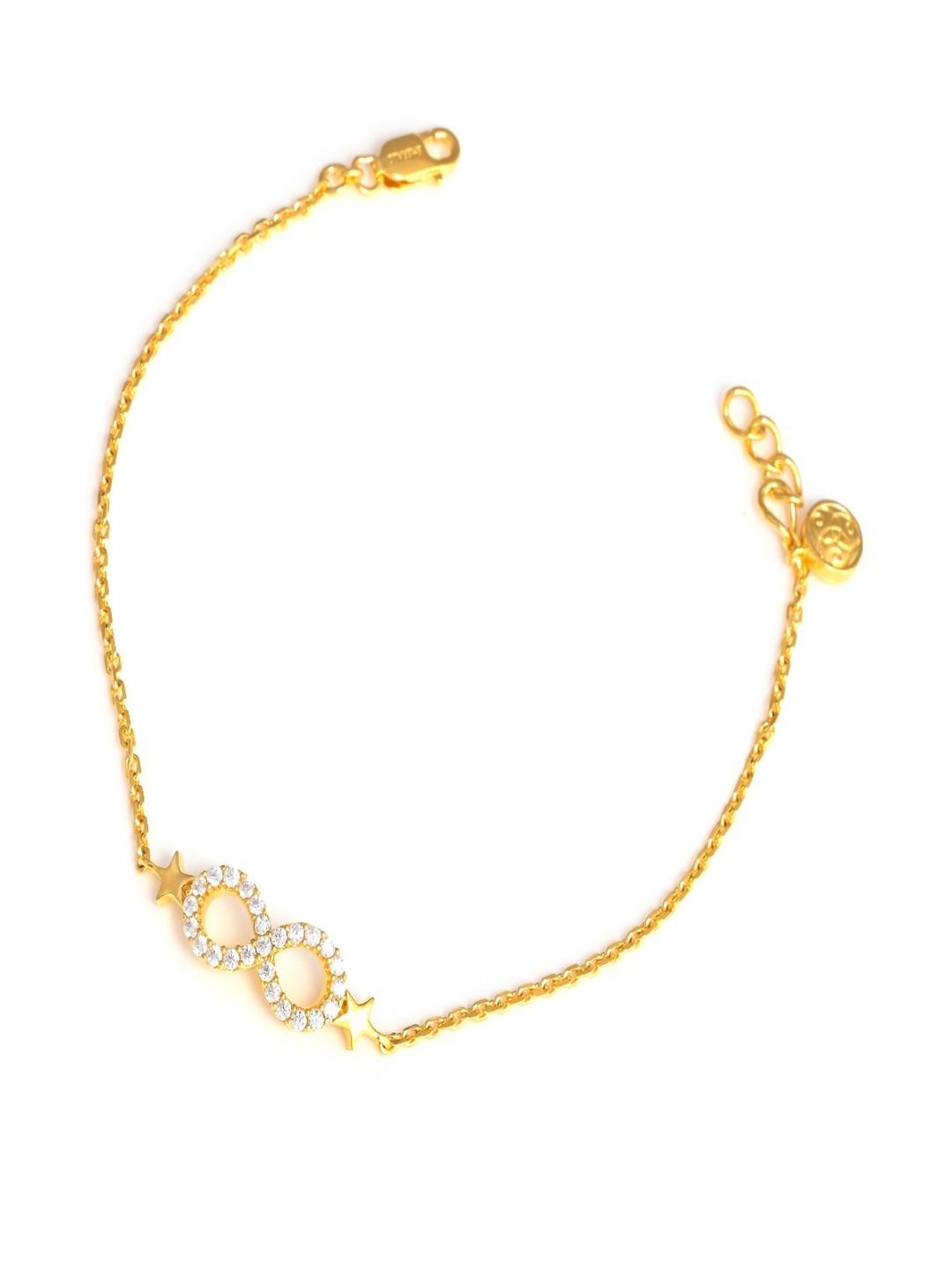 Vinayak Jewellers 925 Sterling Silver The Infinity Sparkle Zirconia Silver Bracelet