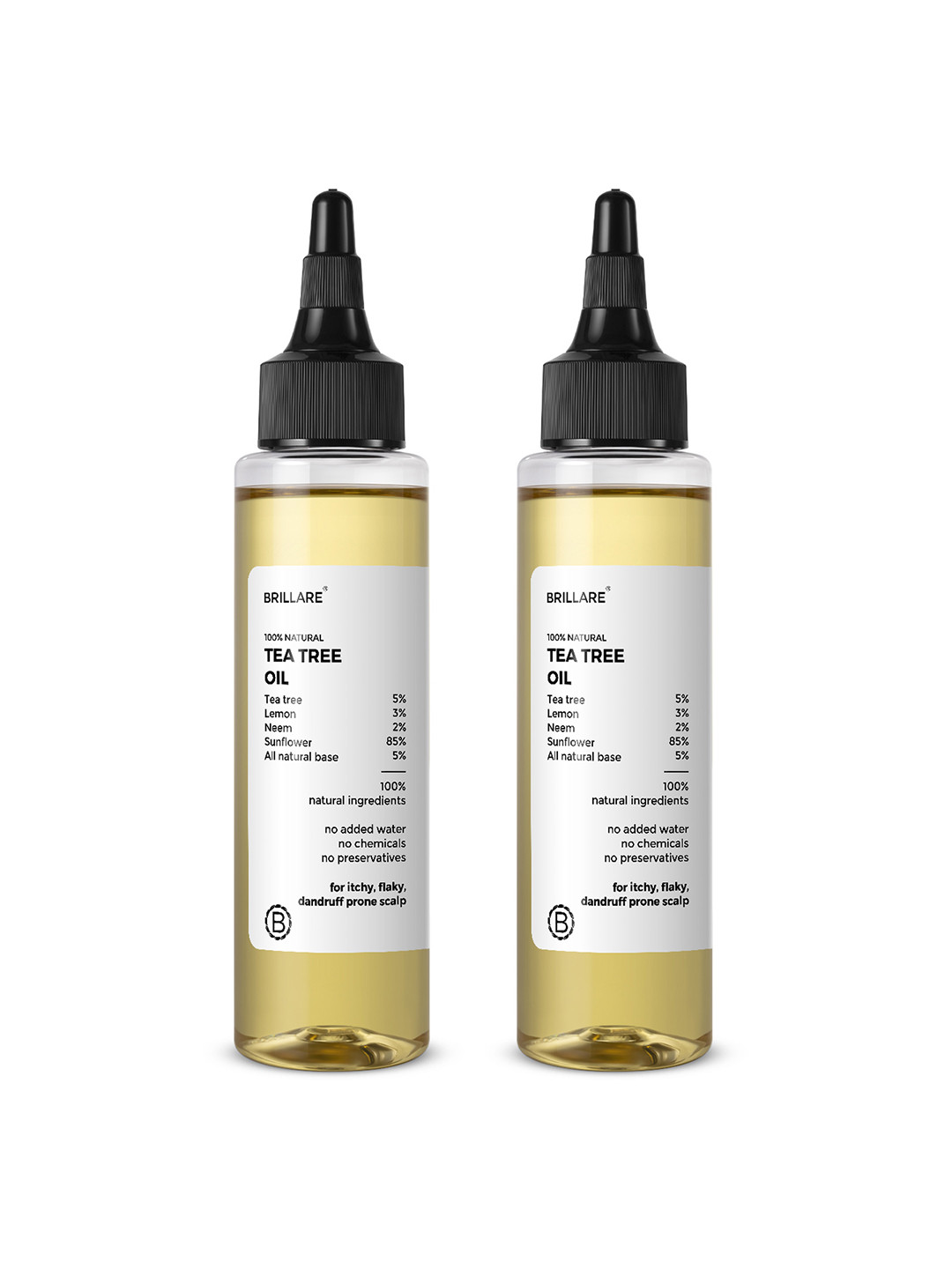 BRILLARE Set of 2 100% Natural Tea Tree Oil - 100ml each