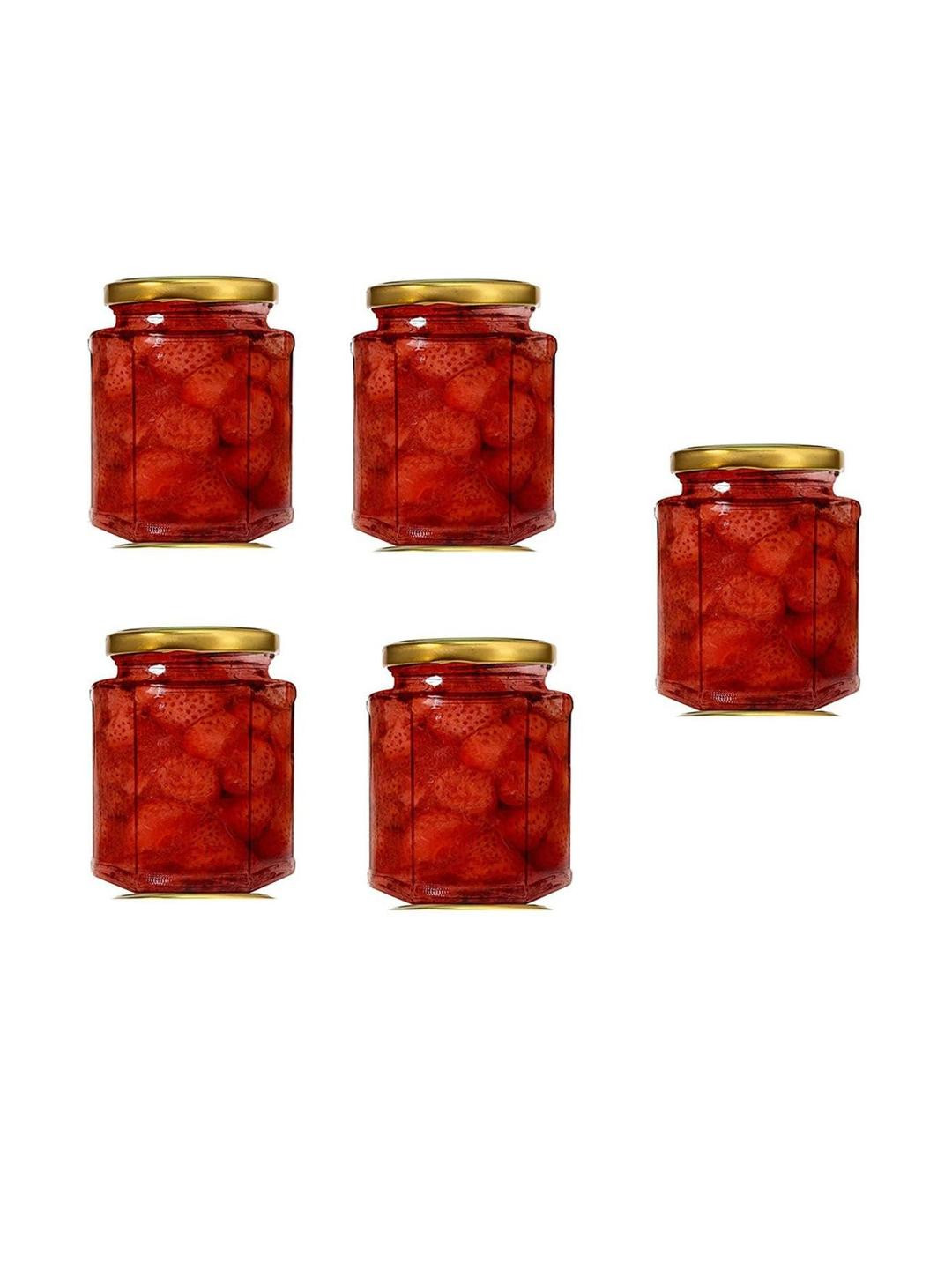 SOMIL Set Of 5 Cylinder Glass Jar Container
