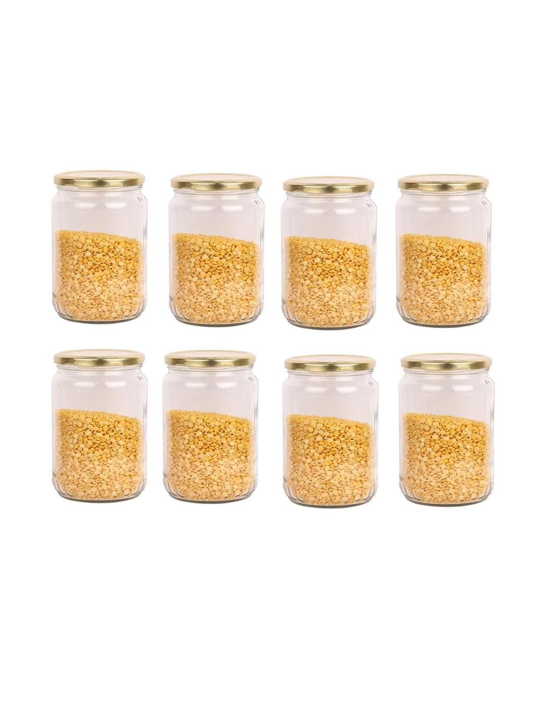 SOMIL Set Of 8 Cylinder Glass Jar Container