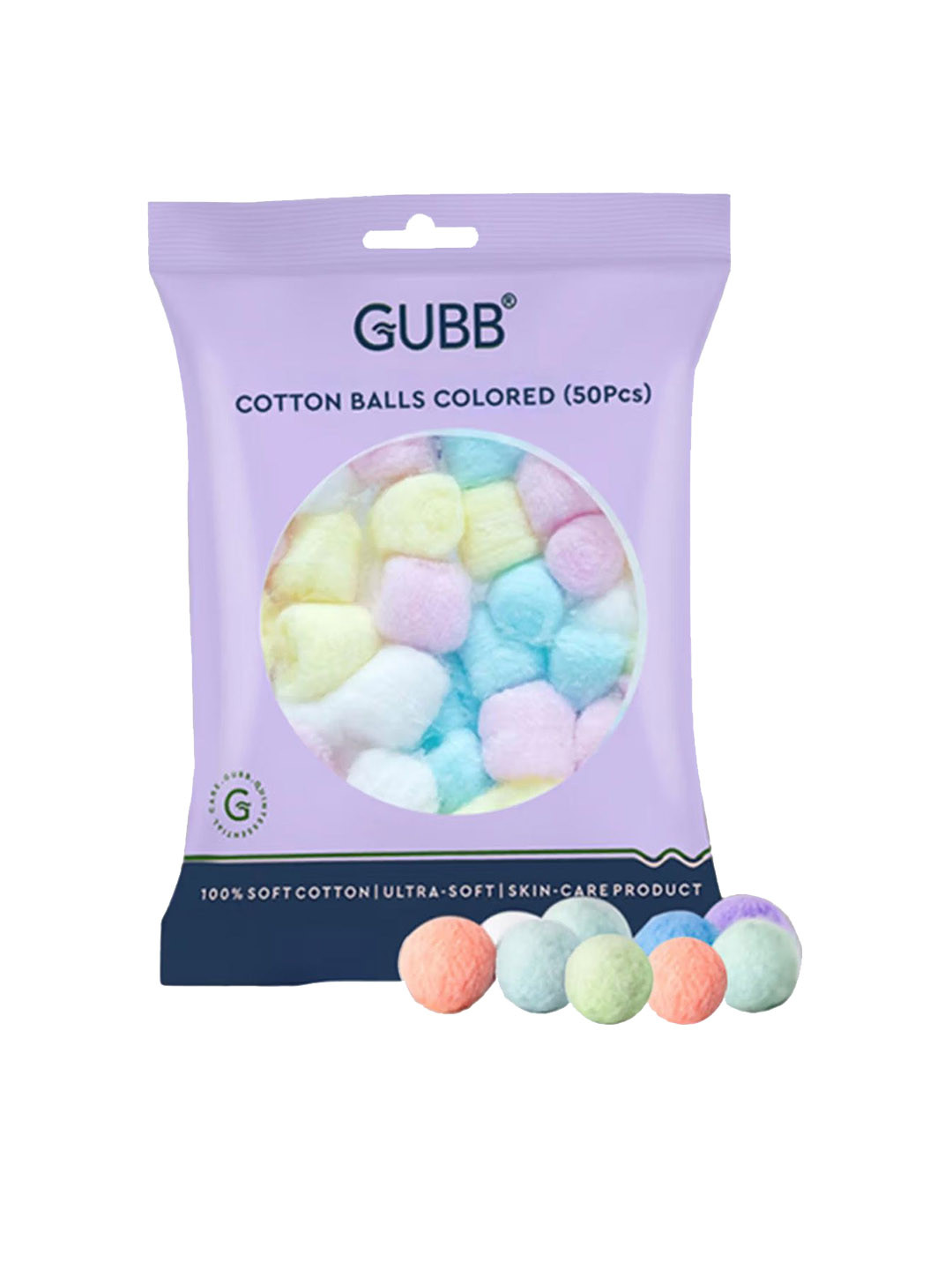 GUBB Hypoallergenic 100% Cotton Balls - 50 Pieces