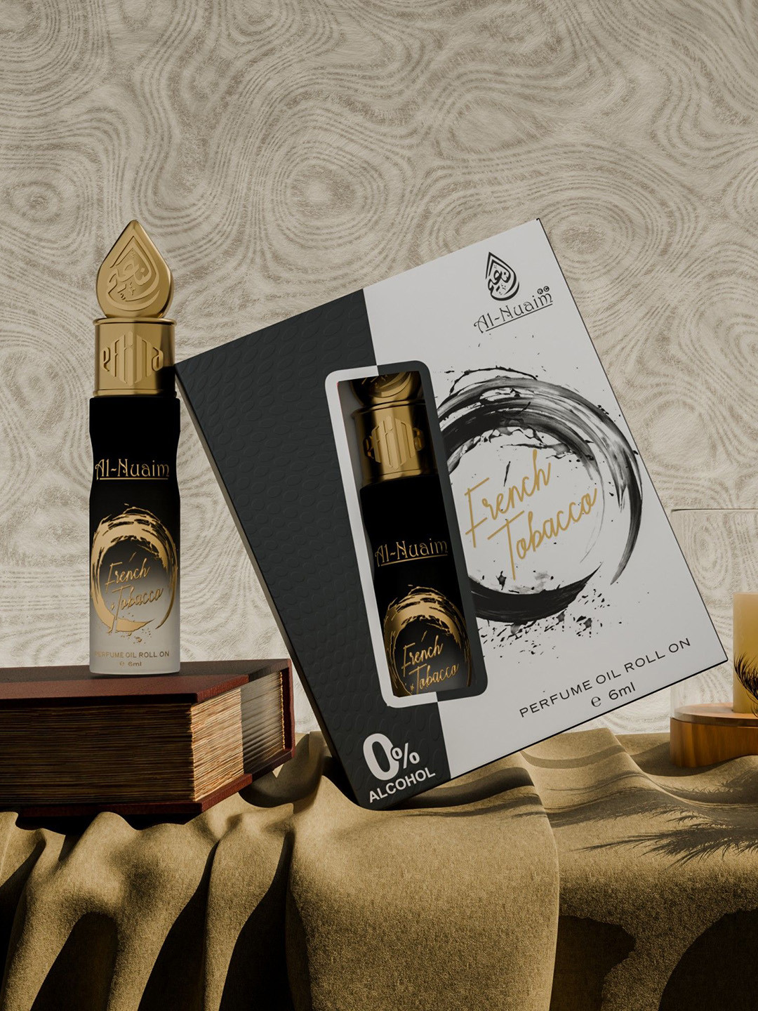 Al-Nuaim Set Of 2 French Tobacco Alcohol Free Attar Roll On- 6 ml Each