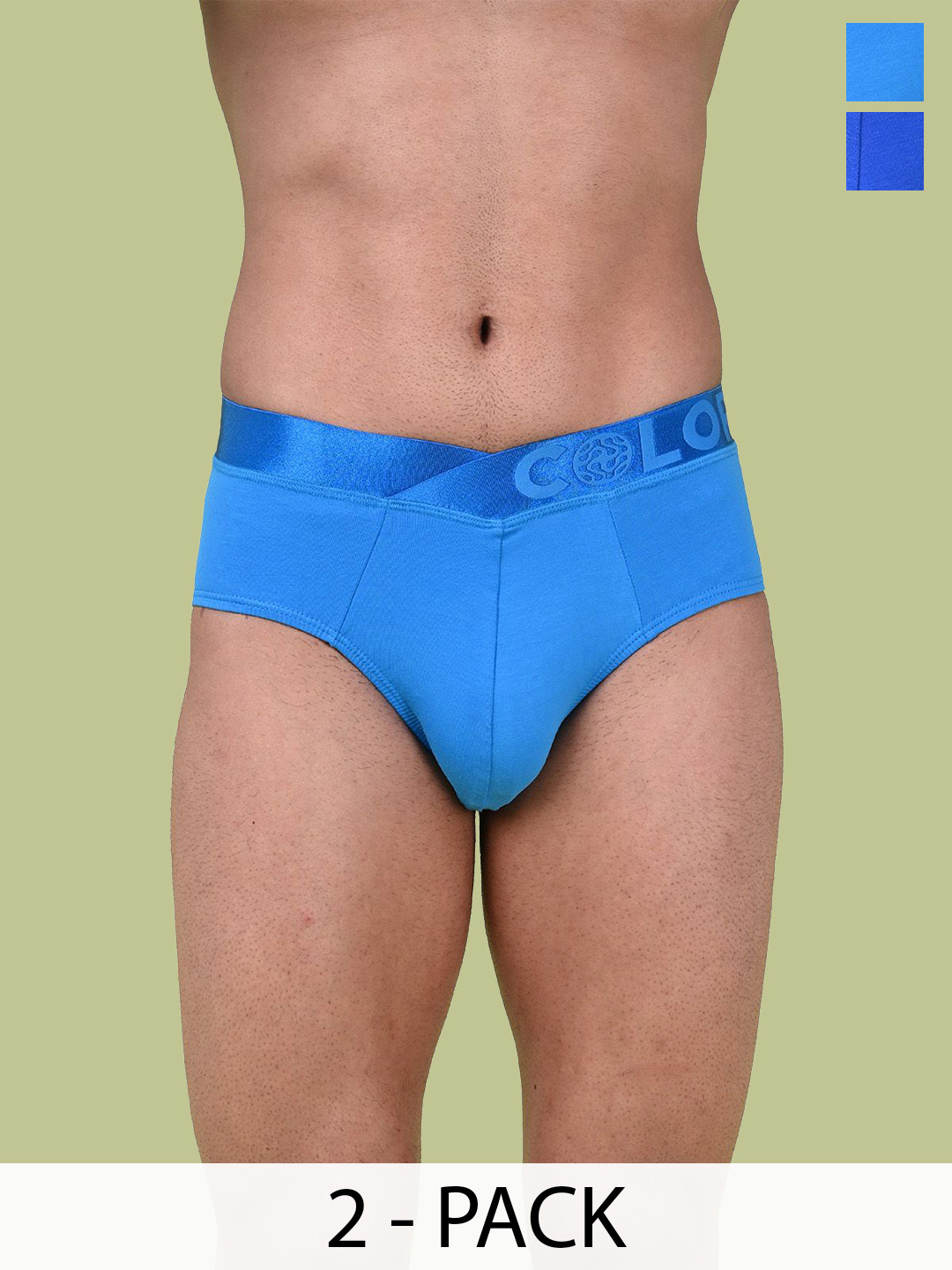 COLORS by Rupa Frontline Pack Of 2 Anti-Pilling Mid-Rise Basic Briefs 1002-DBL-ElBL