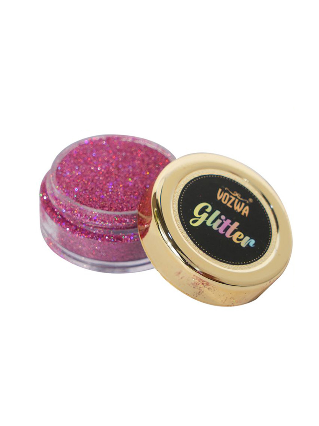 VOZWA Long Lasting Loose Glitter Eyeshadow With Glitter Glue - 6 g - Holographic Pink