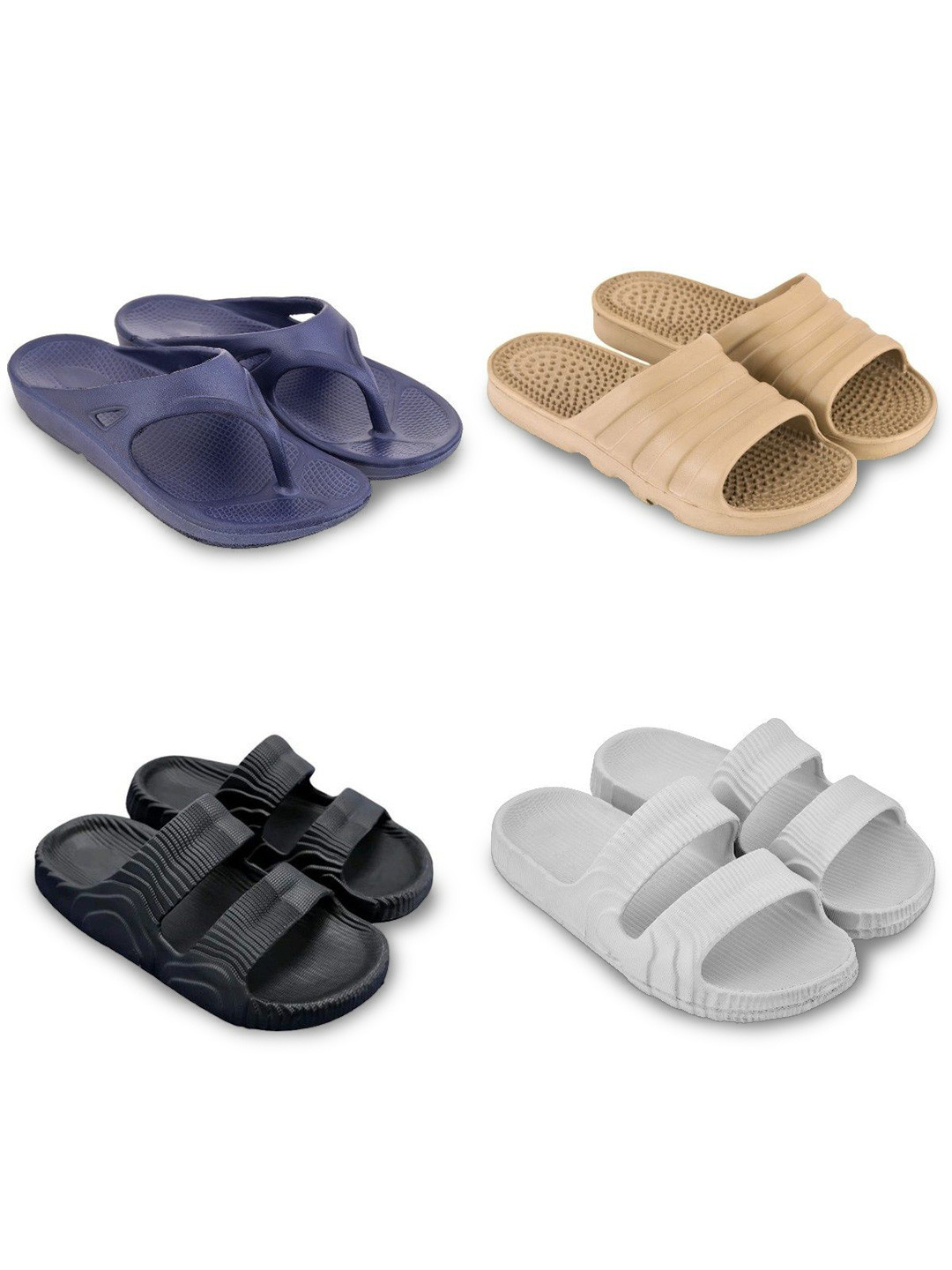 Feel alive Men Set of 4 Lightweight Flip Flops