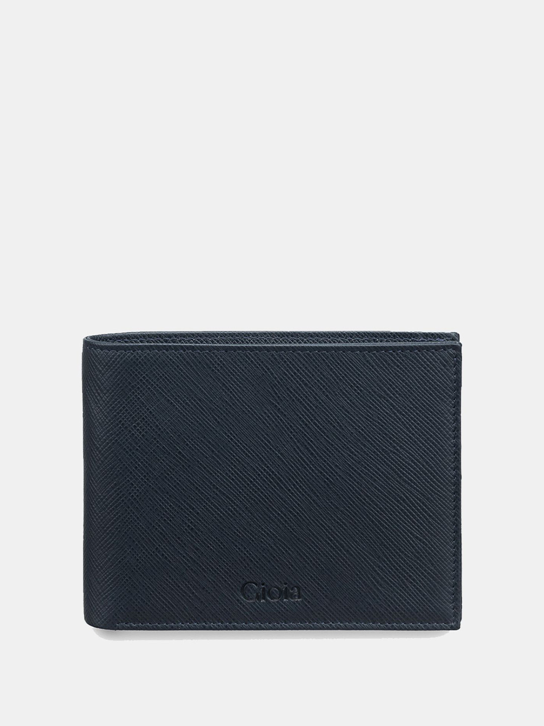 GIOIA Navy Saffiano Bifold Wallet with Coin Case
