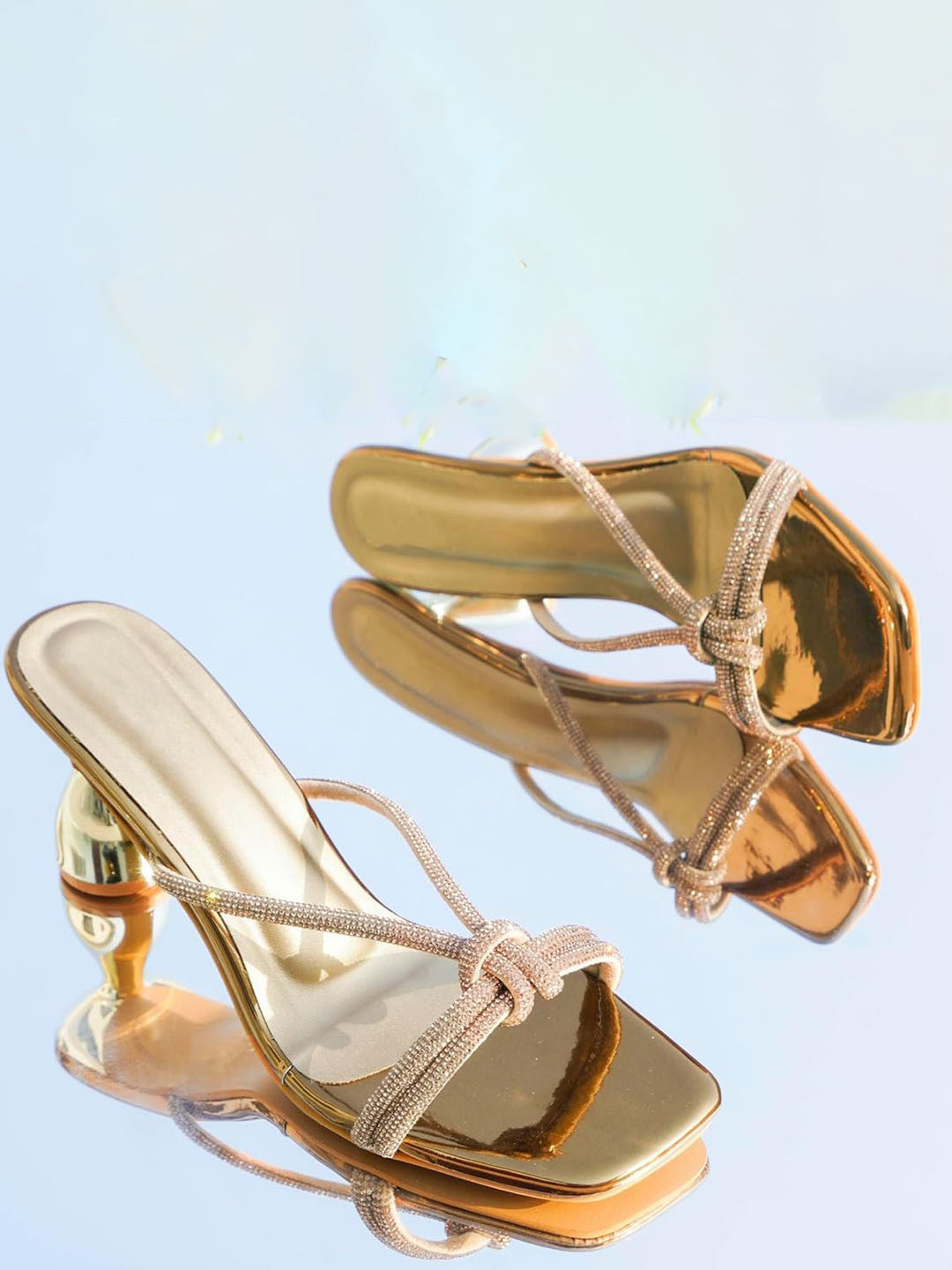Looper Women Fancy Golden Heels