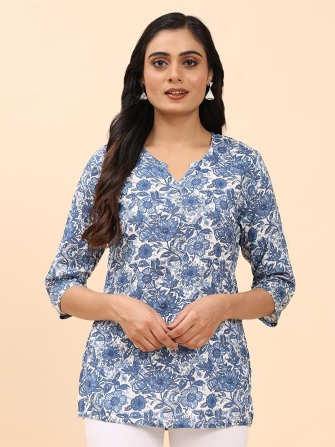JAIMITI Women Ethnic Motifs Printed Cotton Top