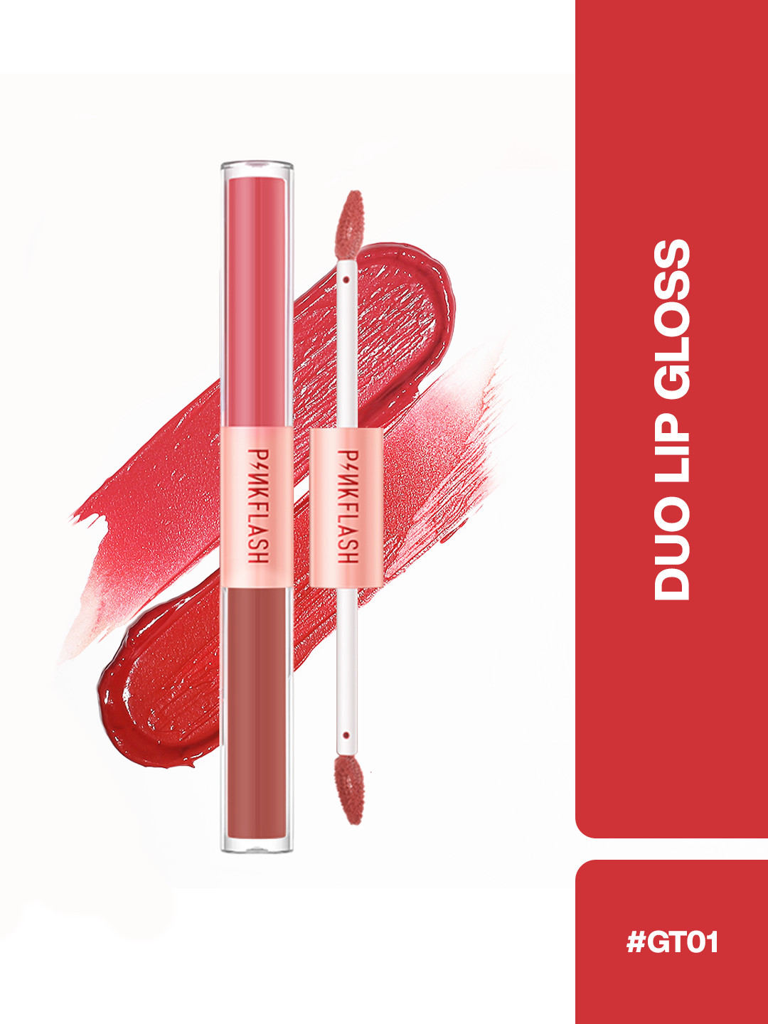 PINKFLASH Non-Sticky Water Resistant Duo Lip Gloss 2.6 g - Shade V03
