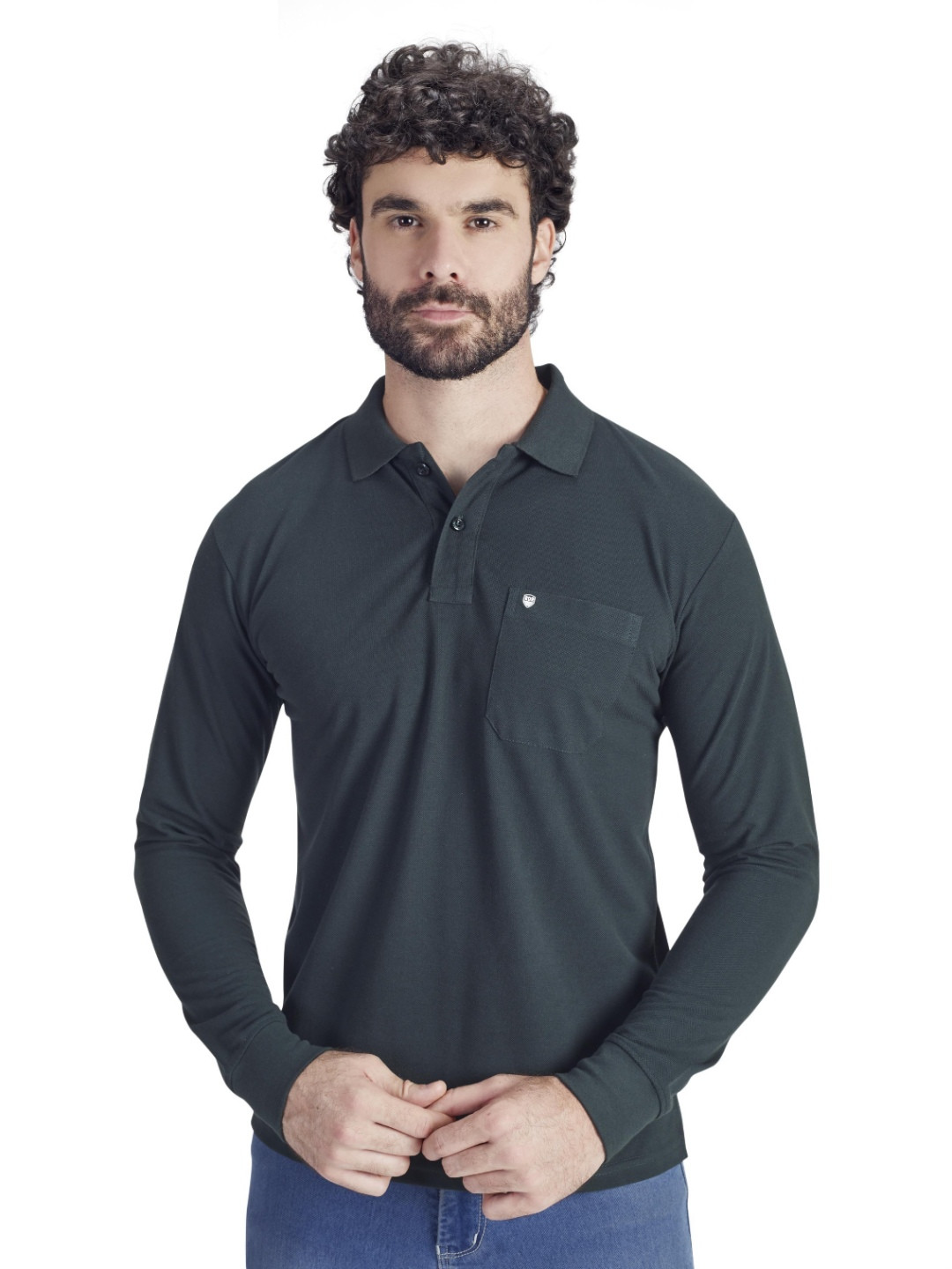 PRORIDERS Men Solid Grey Regular Fit Full Sleeve Polo T-shirt