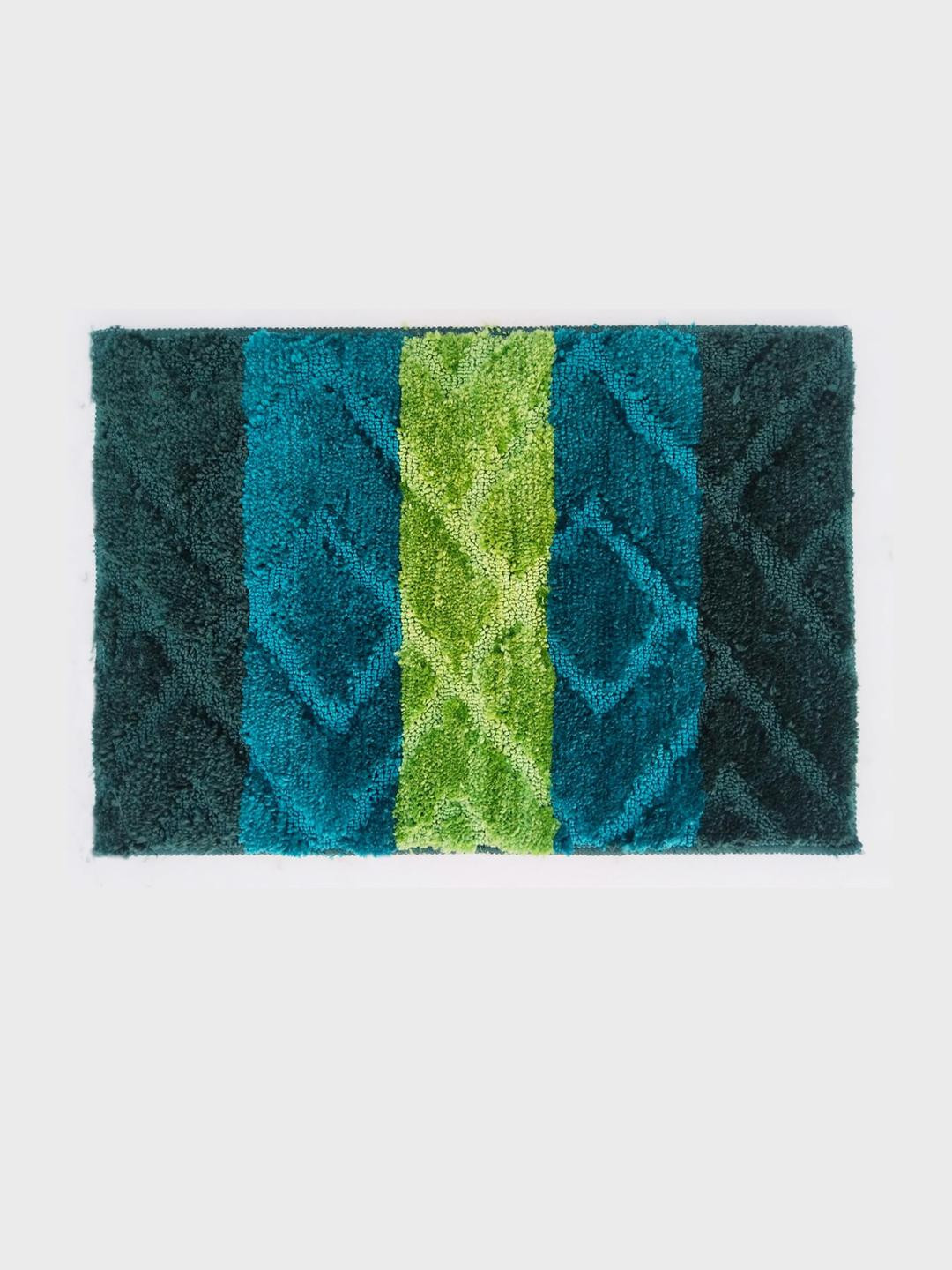 CROWN MATTINGS Green 1400 GSM Microfibre Bath Rugs