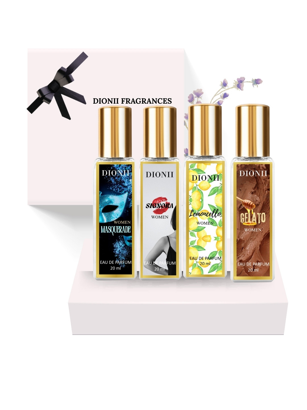 DIONII Women Set Of 4 Masquerade Gelato Lemoncello & Signora Eau De Parfum- 20 ml Each