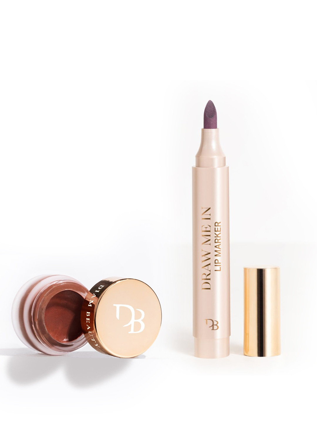 Diam Beauty 2 Pc Soft Filter Pot Lipstick & Draw Me Lip Marker - Ghosted & Taupe Line