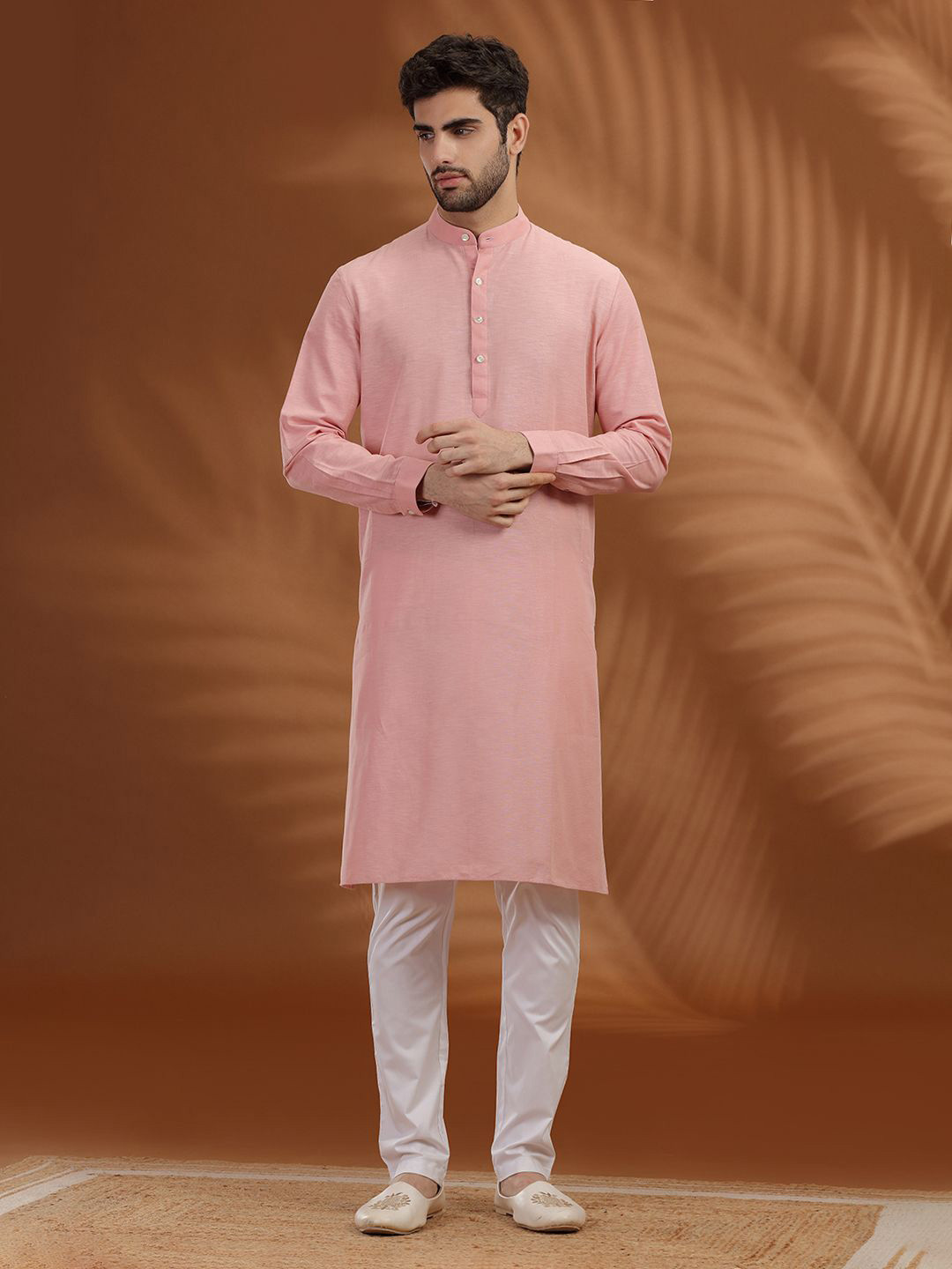 Modi Kurta Men Solid Daily Cotton Straight Kurta