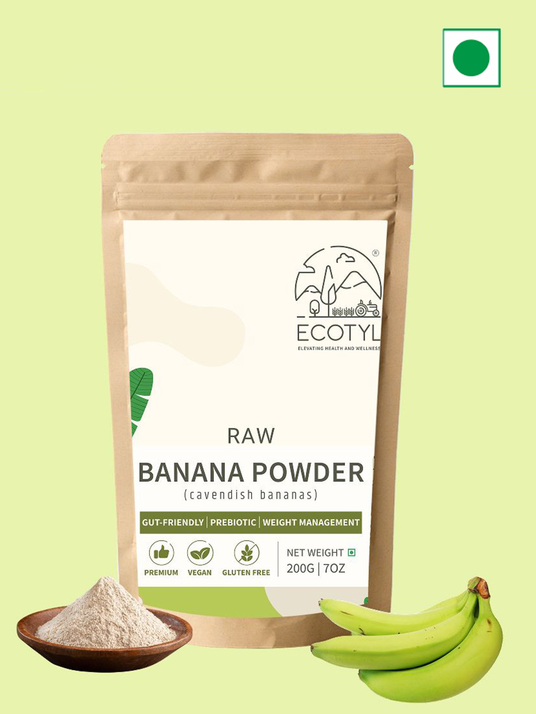 Ecotyl Raw Cavendish Banana Powder For Prebiotic Gut Health - 200g