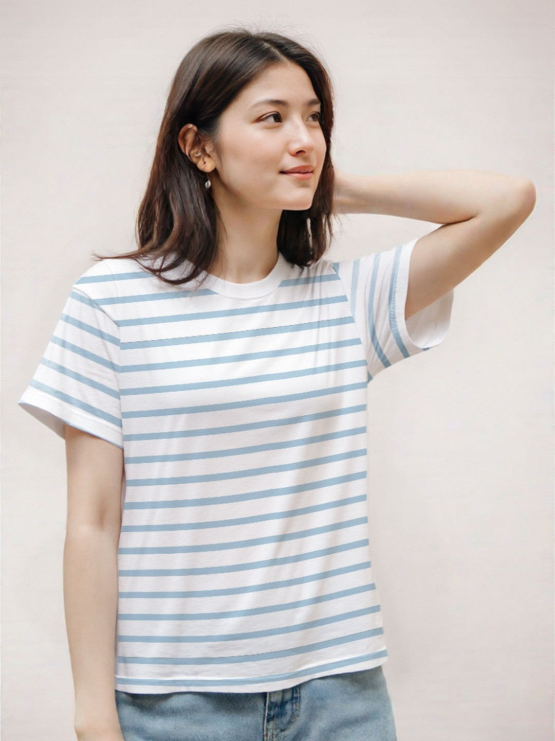 TOGS & TERRE Striped Organic Cotton Oversized T-shirt