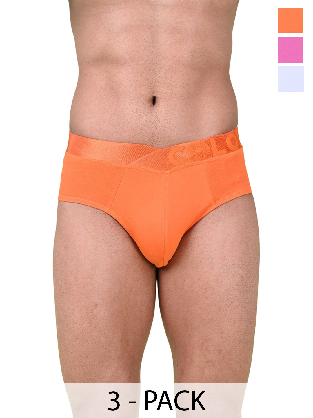 COLORS by Rupa Frontline Pack Of 3 Anti-Pilling Mid-Rise Basic Briefs