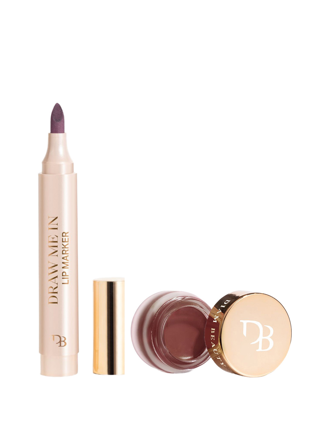 Diam Beauty 2 Pc Soft Filter Pot Lipstick & Draw Me In Lip Marker - Unsend & Taupe Line