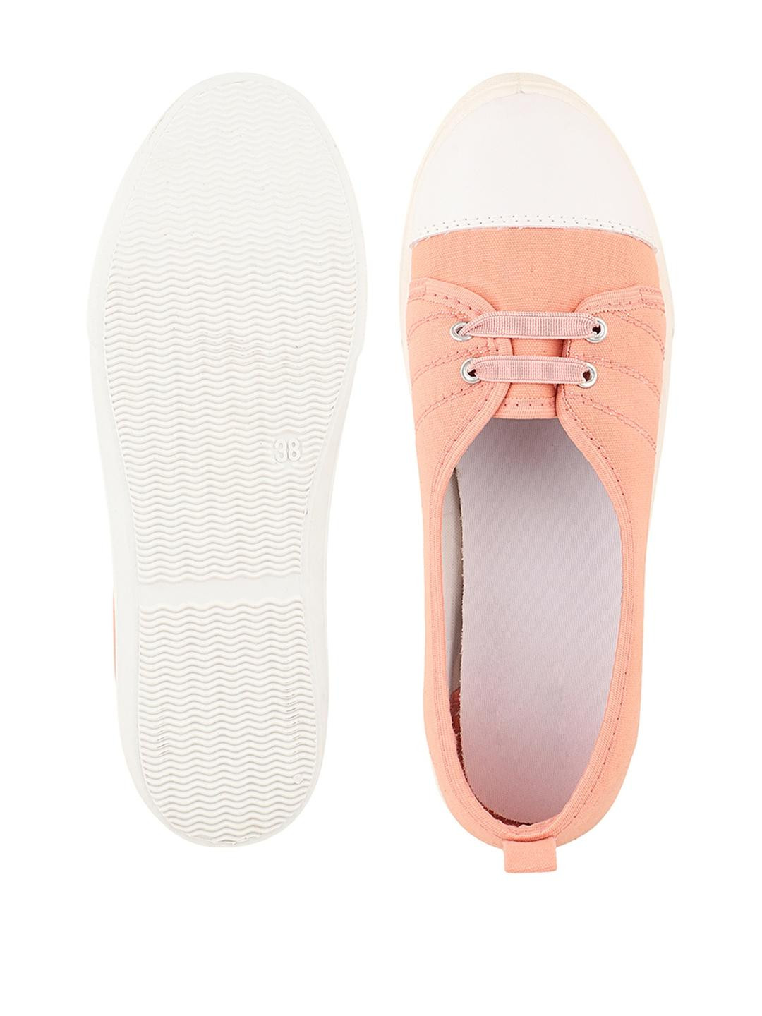 FUEL Women Peach Mesh Lace-Ups Slip-On Sneakers