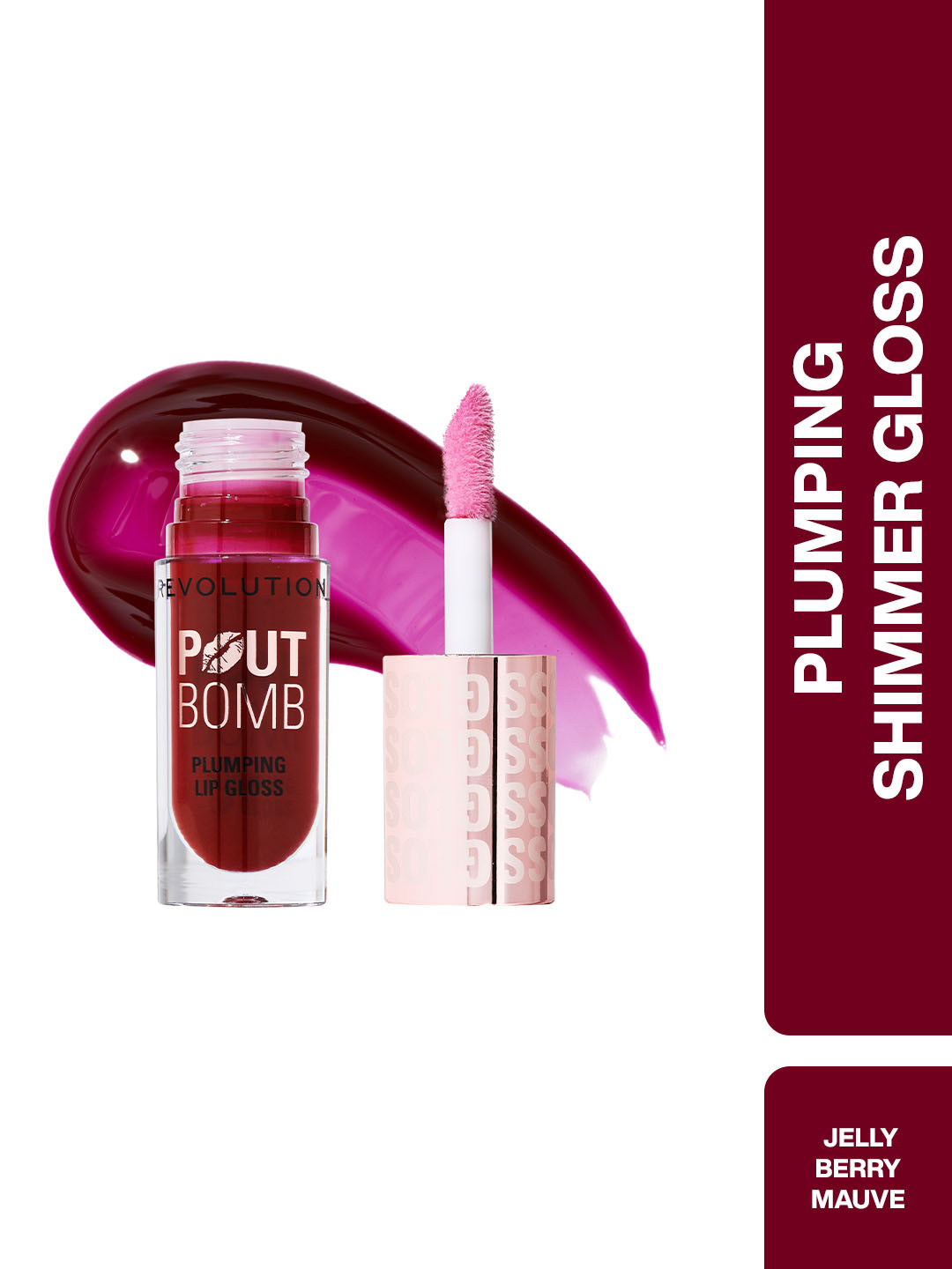 Makeup Revolution London Pout Bomb Plumping Lip Gloss - 4.6 ml - Jelly Berry Mauve