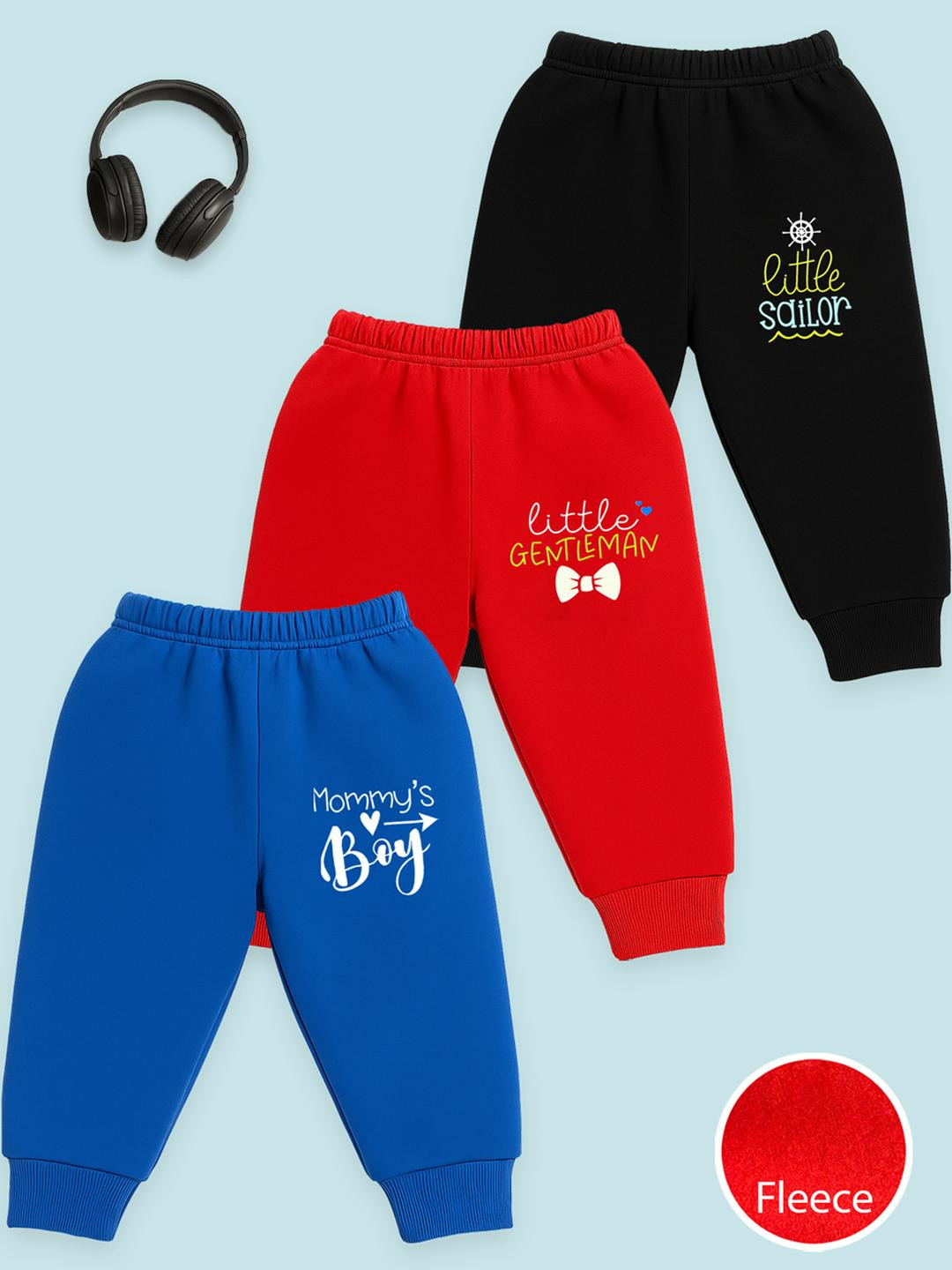 YK Boys Set Of 2 Multicolored Solid Track Pants