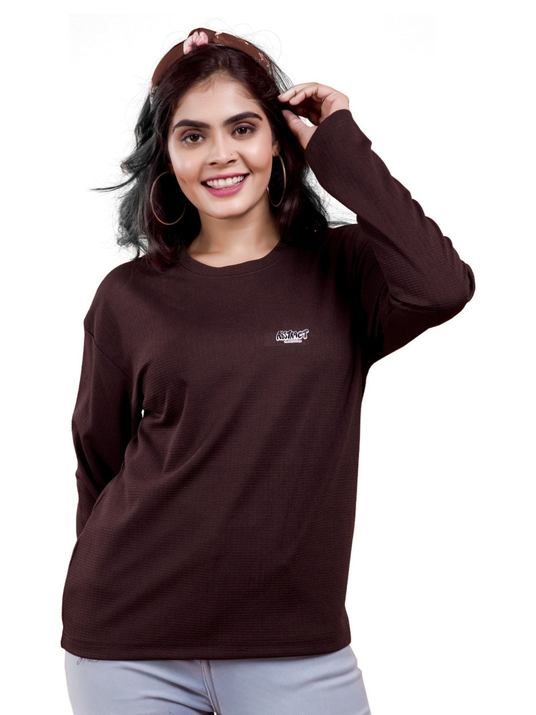 BAESD Self Design Round Neck Long Sleeves Regular Fit T-shirts