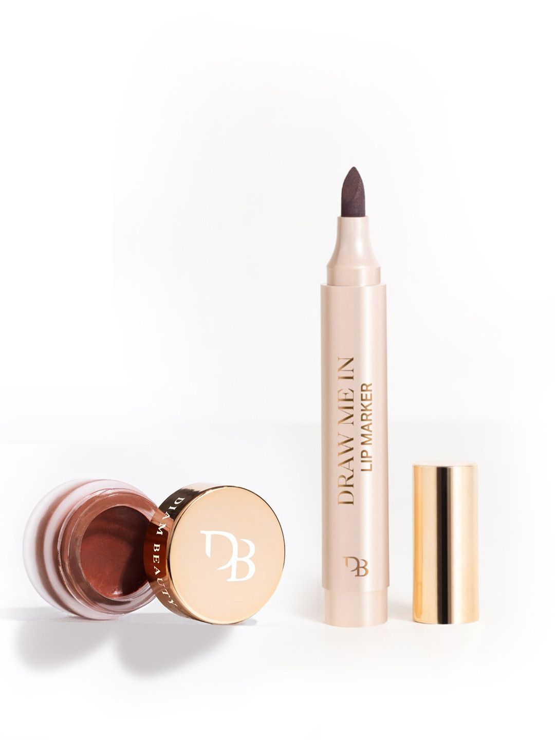 Diam Beauty 2 Pc Soft Filter Pot Lipstick & Draw Me Lip Marker - Ghosted & Mark My Words