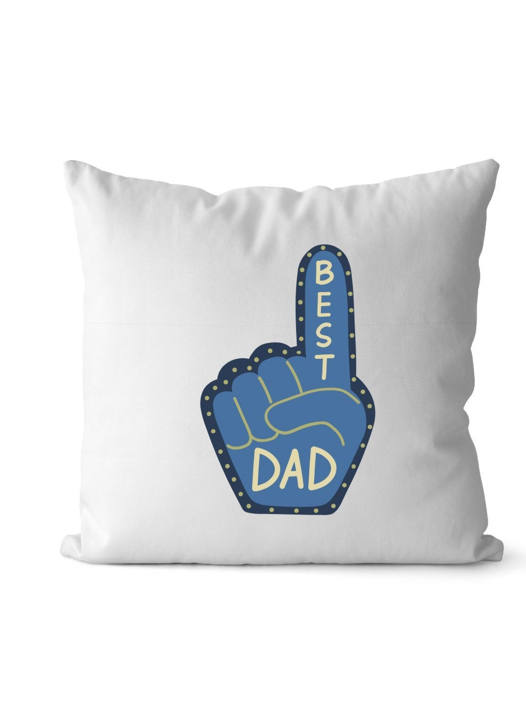 Loops n knots White & Blue Best Dad Printed Pre-Filled Cushion
