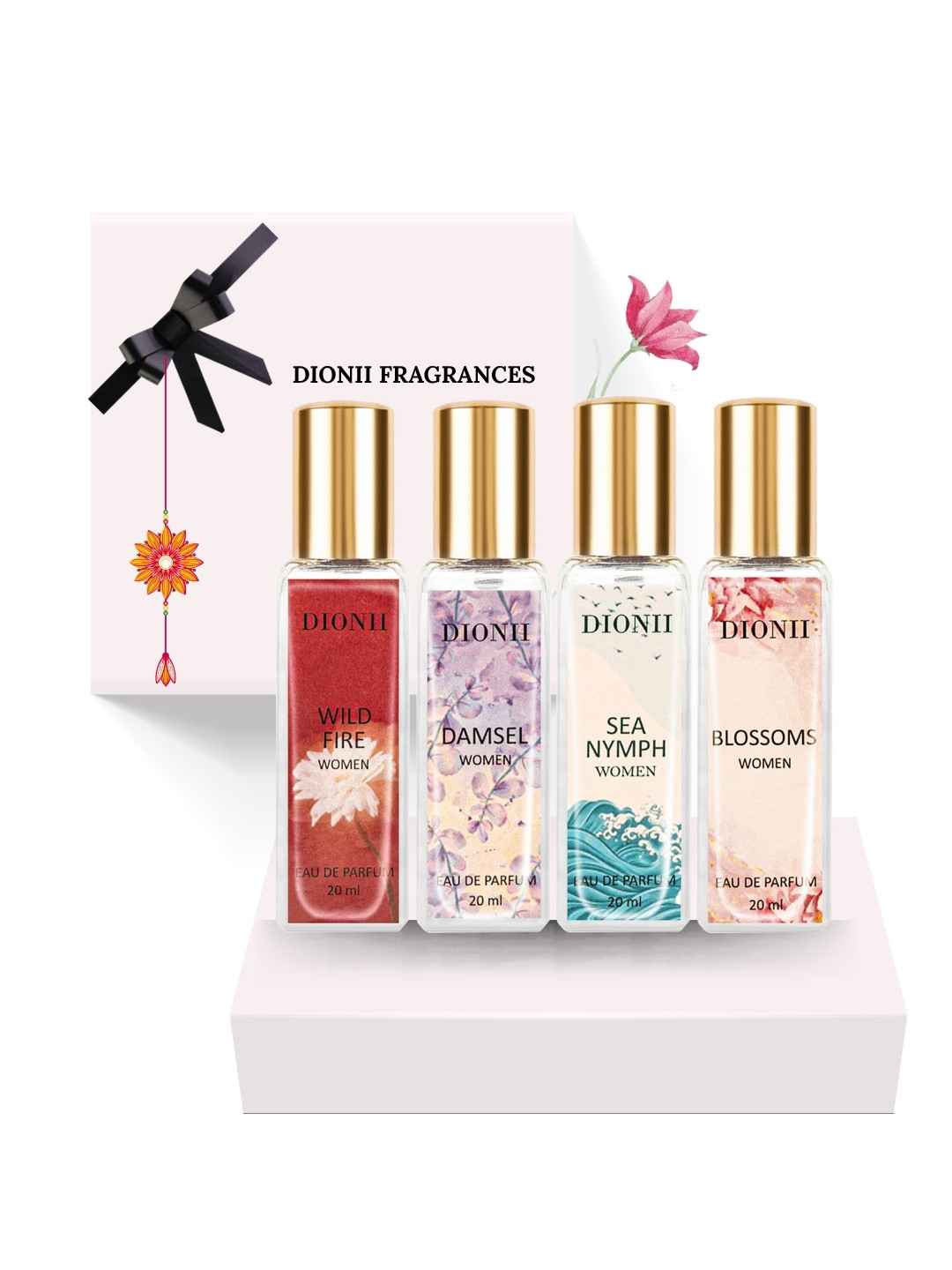 DIONII Women Set Of 4 Blossom Wild Fire Sea Nymph & Damsel Eau De Perfume- 20 ml Each