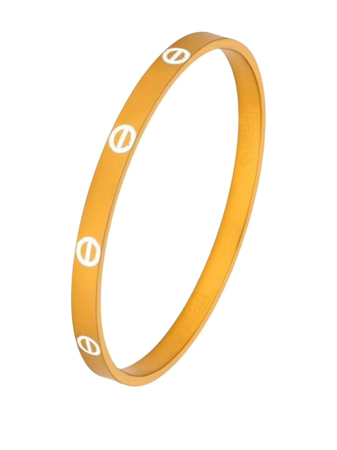 Fas + Men Gold-Plated Metal Kada Bracelet