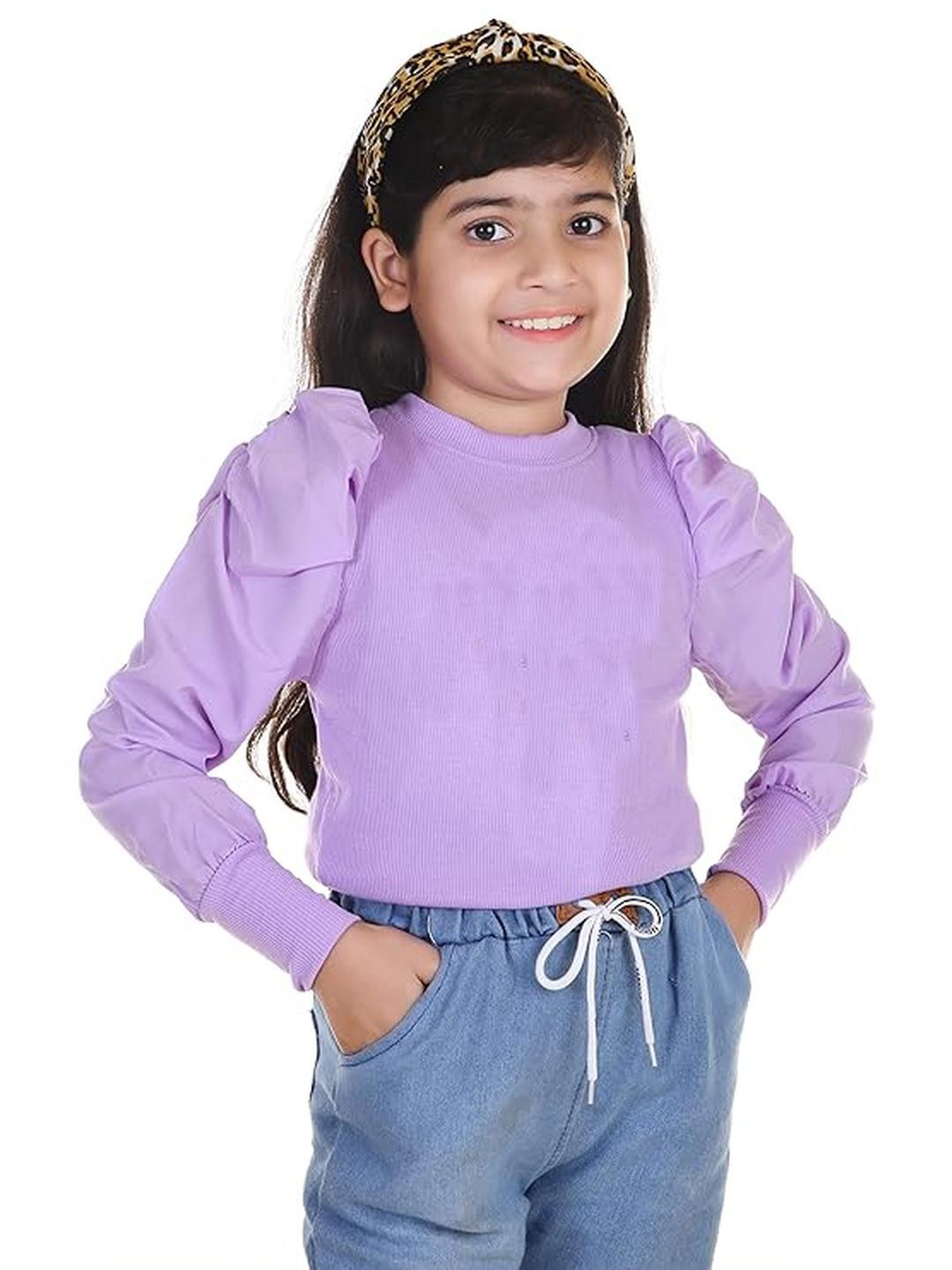 Aura Glam Girls Puff Full Sleeves Top
