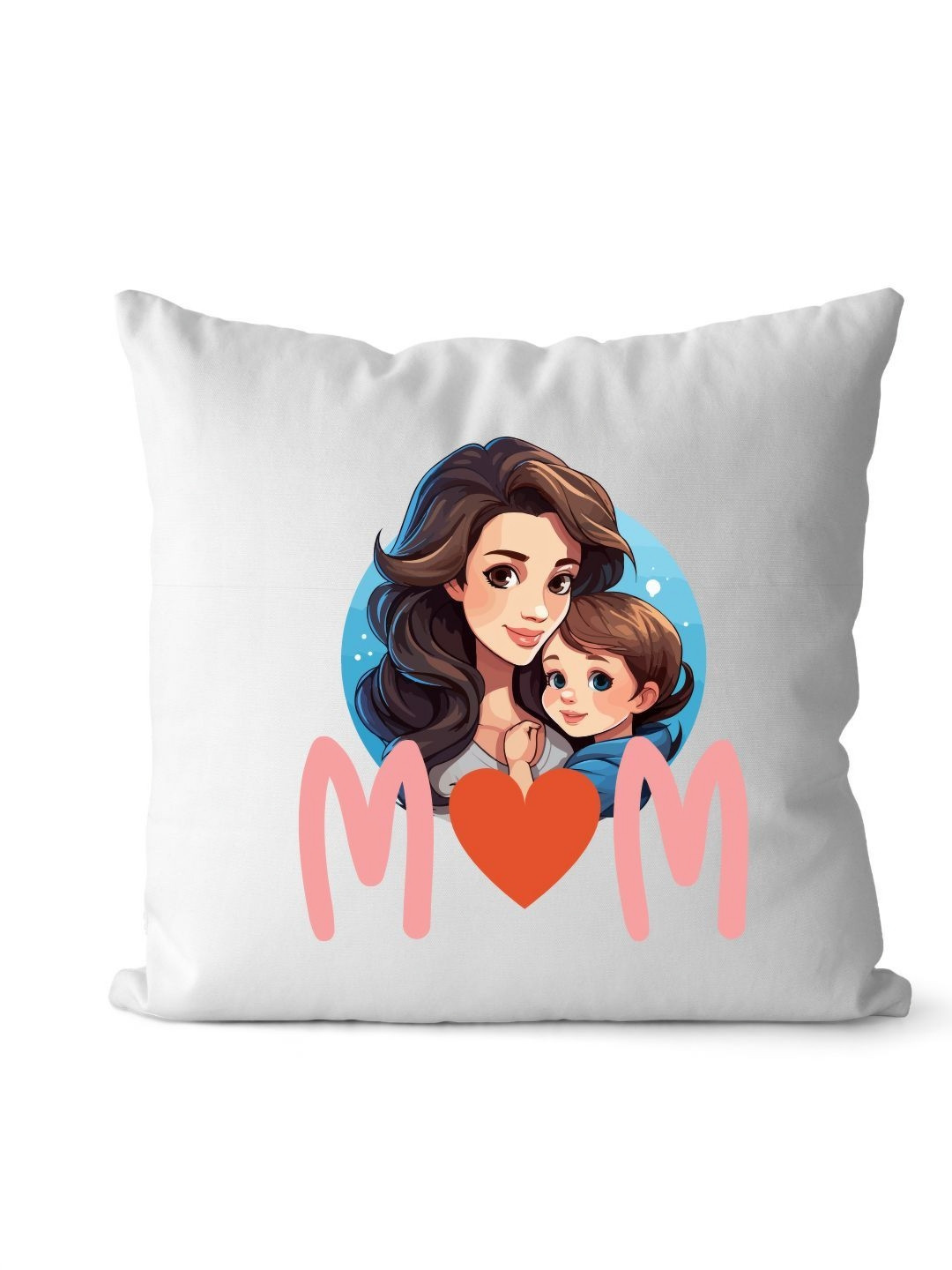 Loops n knots White & Blue Printed Pre-Filled Cushion