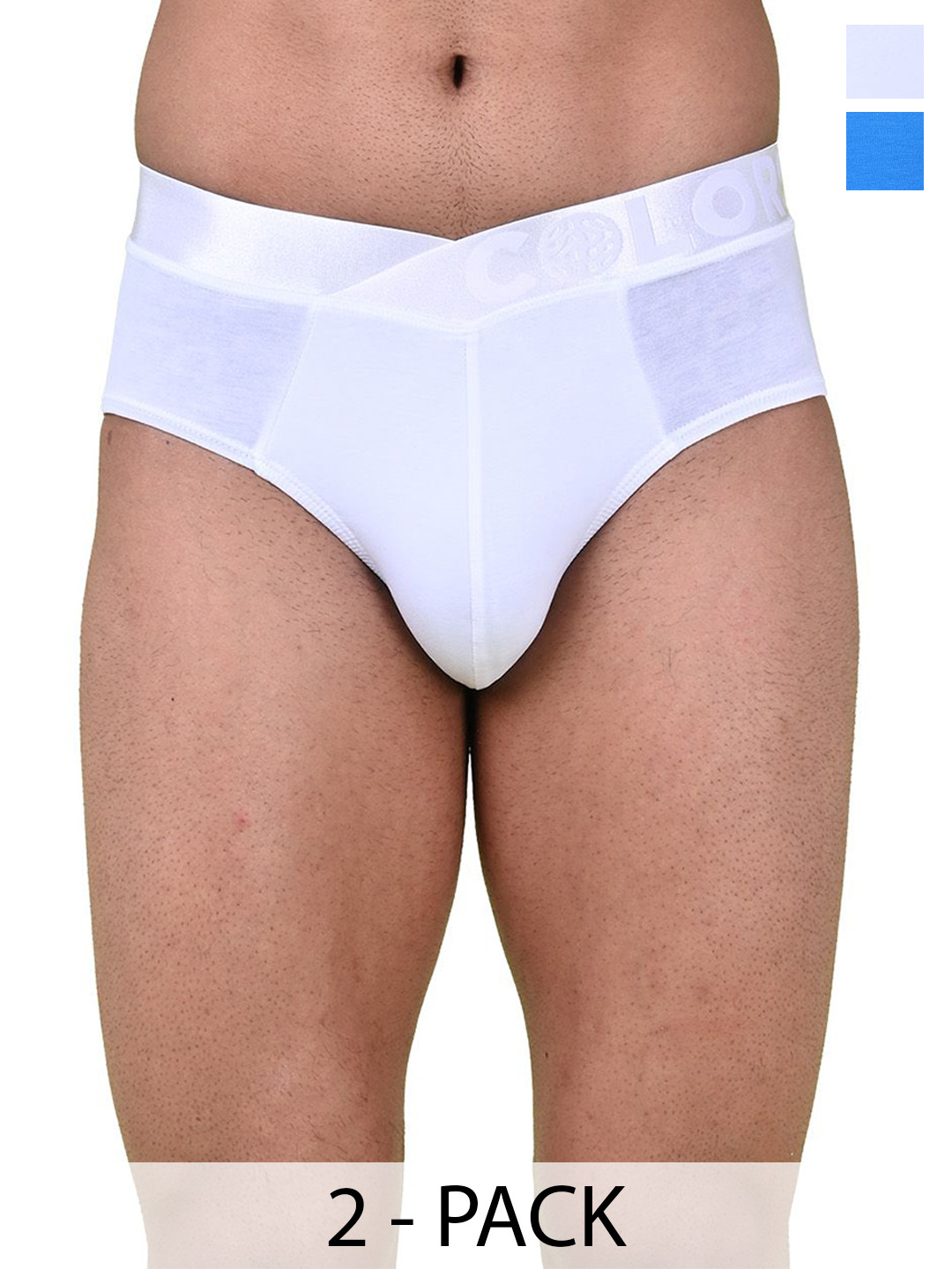 COLORS by Rupa Frontline Pack Of 2 Anti-Pilling Mid-Rise Basic Briefs 1002-DBL-W