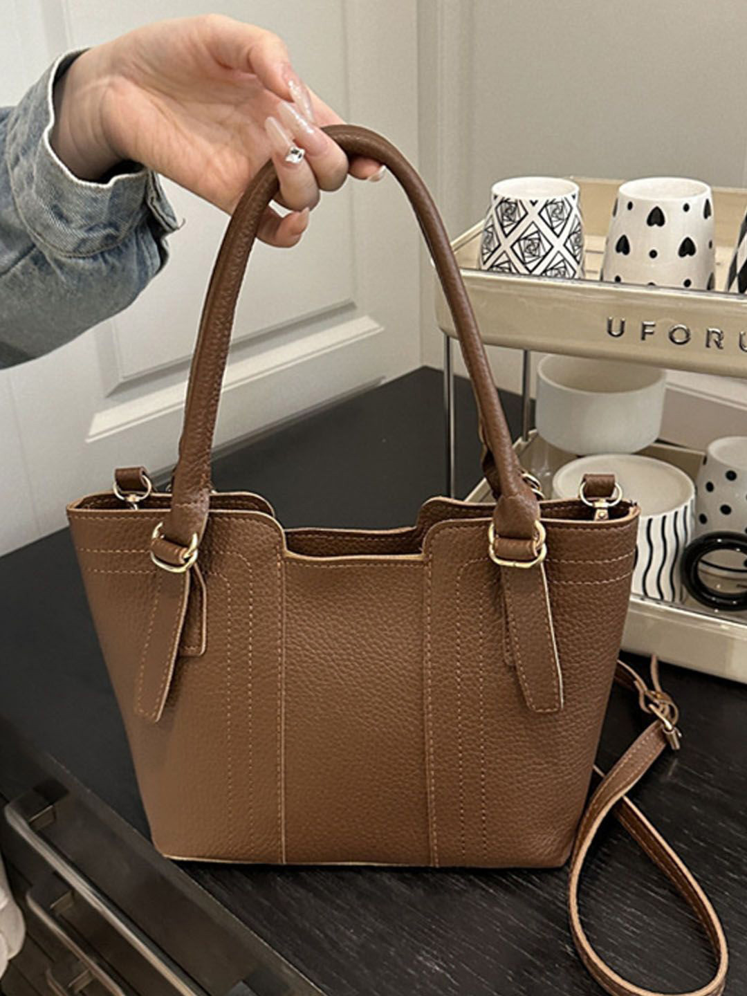 StyleCast Women Textured Structured Shoulder Bag