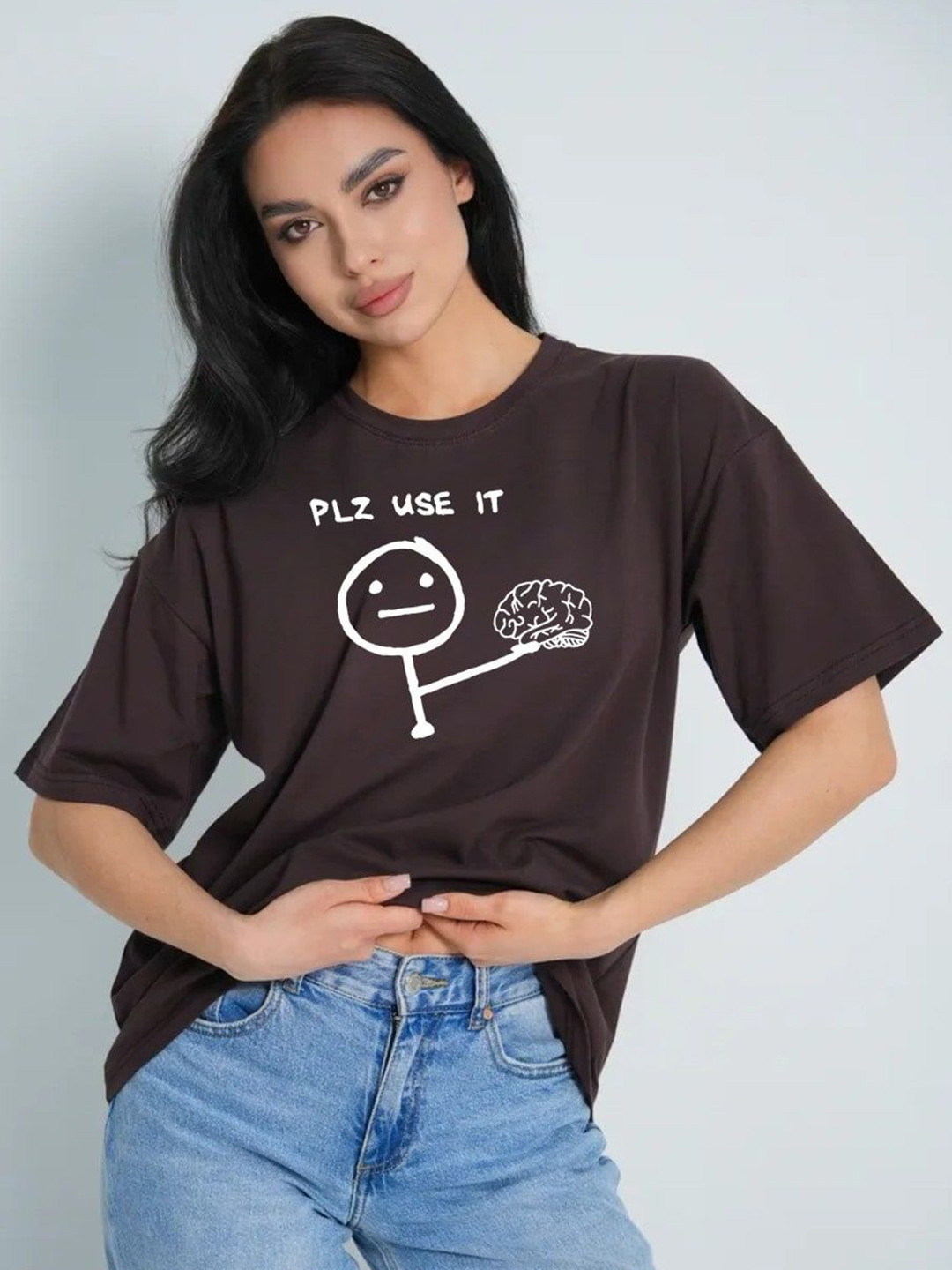 Cadila Women Graphic Printed Round Neck Cotton T-shirt