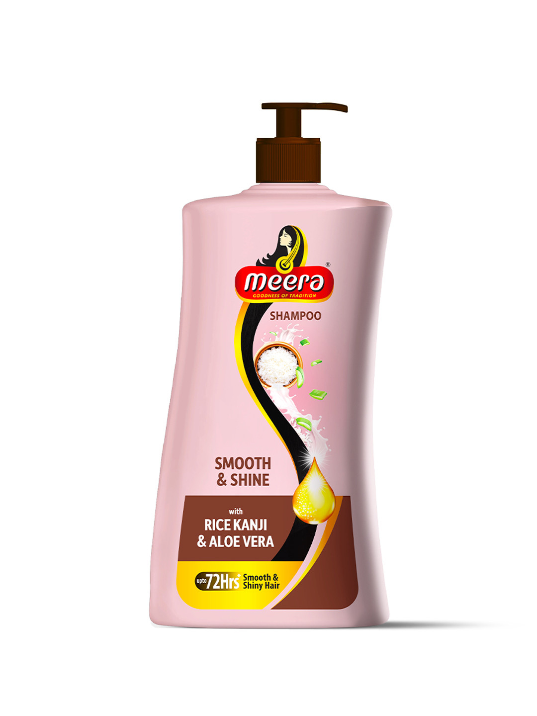 MEERA Smooth & Shine Shampoo With Rice Kanji & Aloe Vera - 650 ml