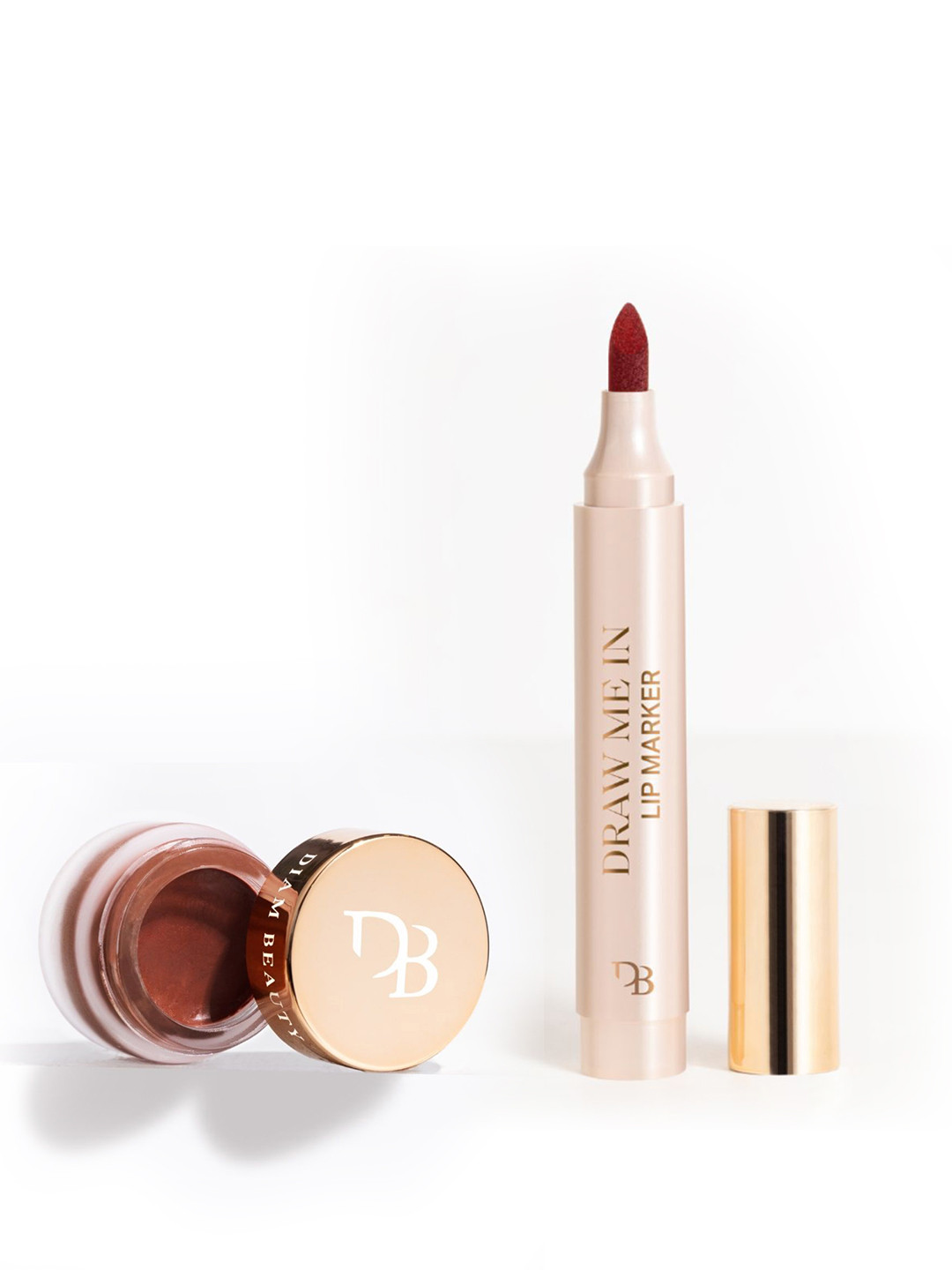 Diam Beauty 2Pc Soft Filter Pot Lipstick & Draw Me Lip Marker - Ghosted + Sketchy Business